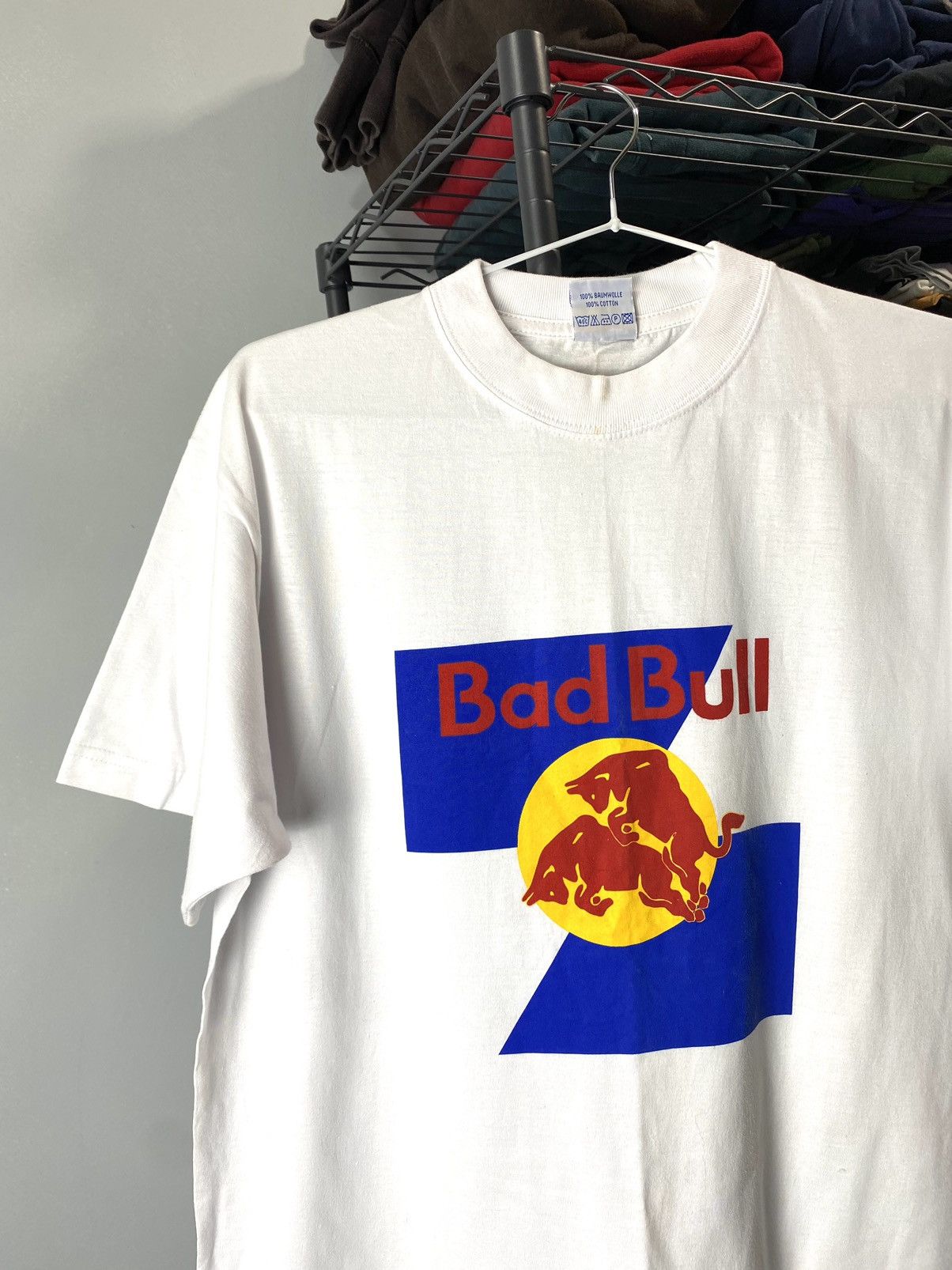 Red Bull Vintage 90s Red Bull Bad Bull Humor Funny T Shirt Size US M / EU 48-50 / 2 - 2 Thumbnail
