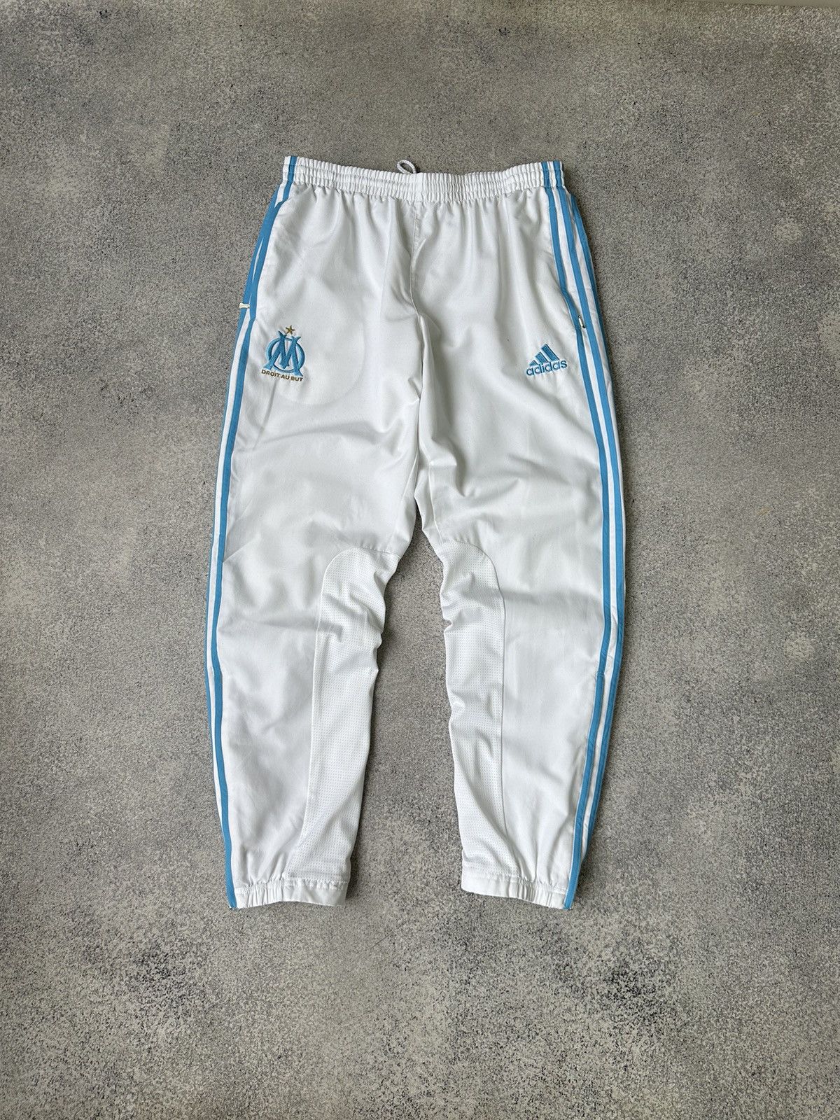 Pre-owned Adidas X Vintage Adidas Olympic De Marseille White Football Style Trackpants