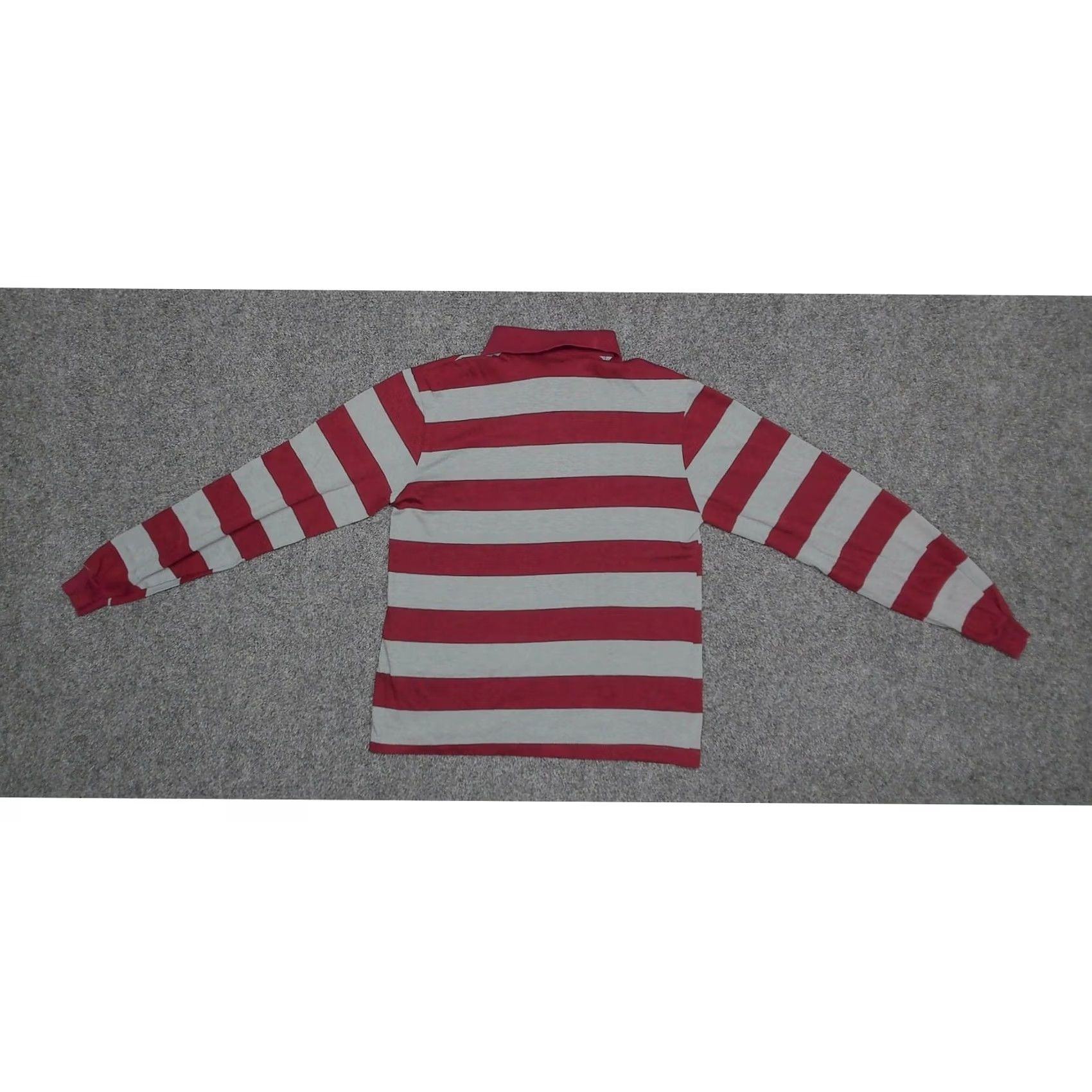 Vintage VINTAGE 70s Striped Polo Shirt Womens Small Burgundy Red Single Stitch Retro Size S / US 4 / IT 40 - 6 Thumbnail