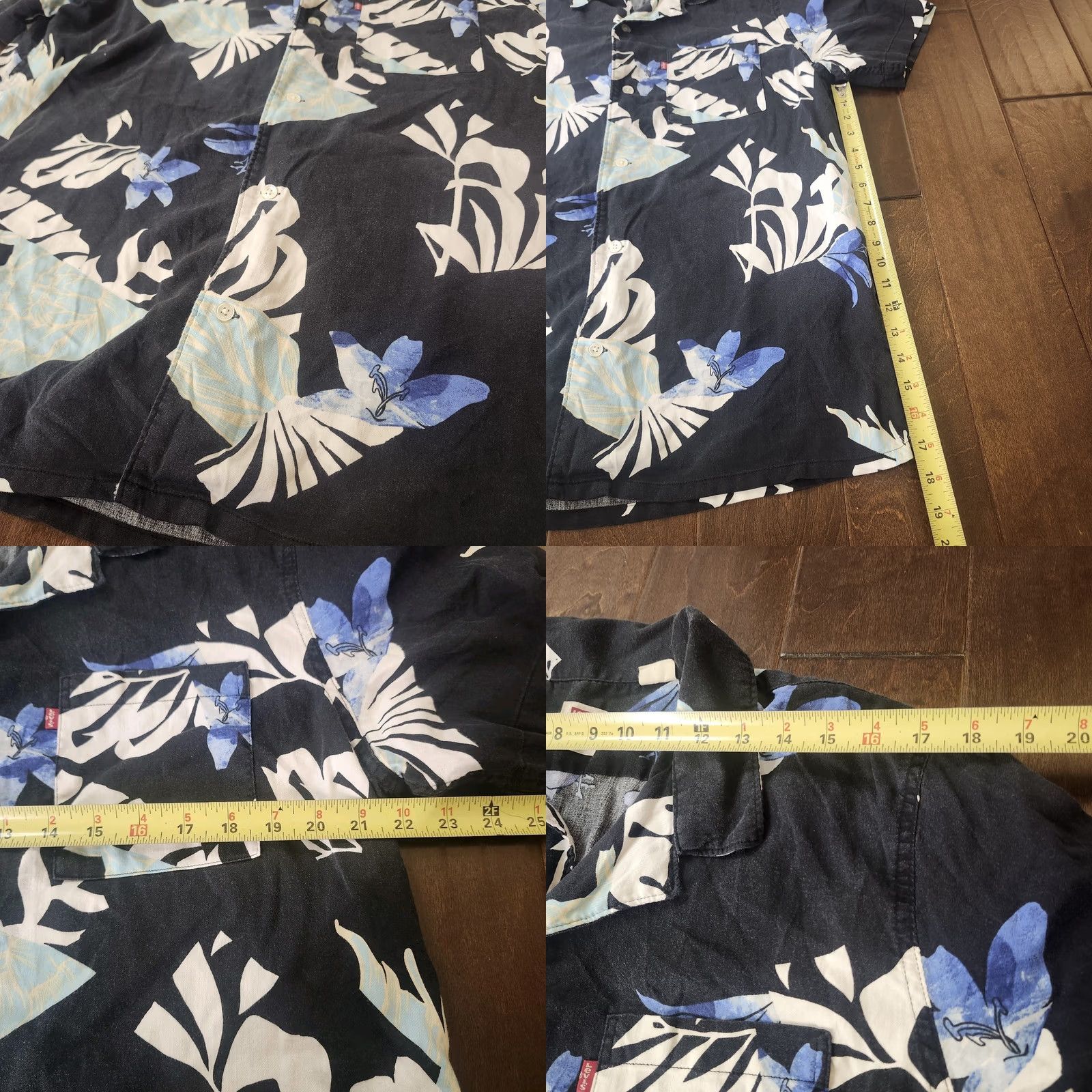 Levi's Levi's Button-Up Shirt Mens Large Black Floral Short Sleeve Tropical Relaxed Fit Size US L / EU 52-54 / 3 - 8 Thumbnail