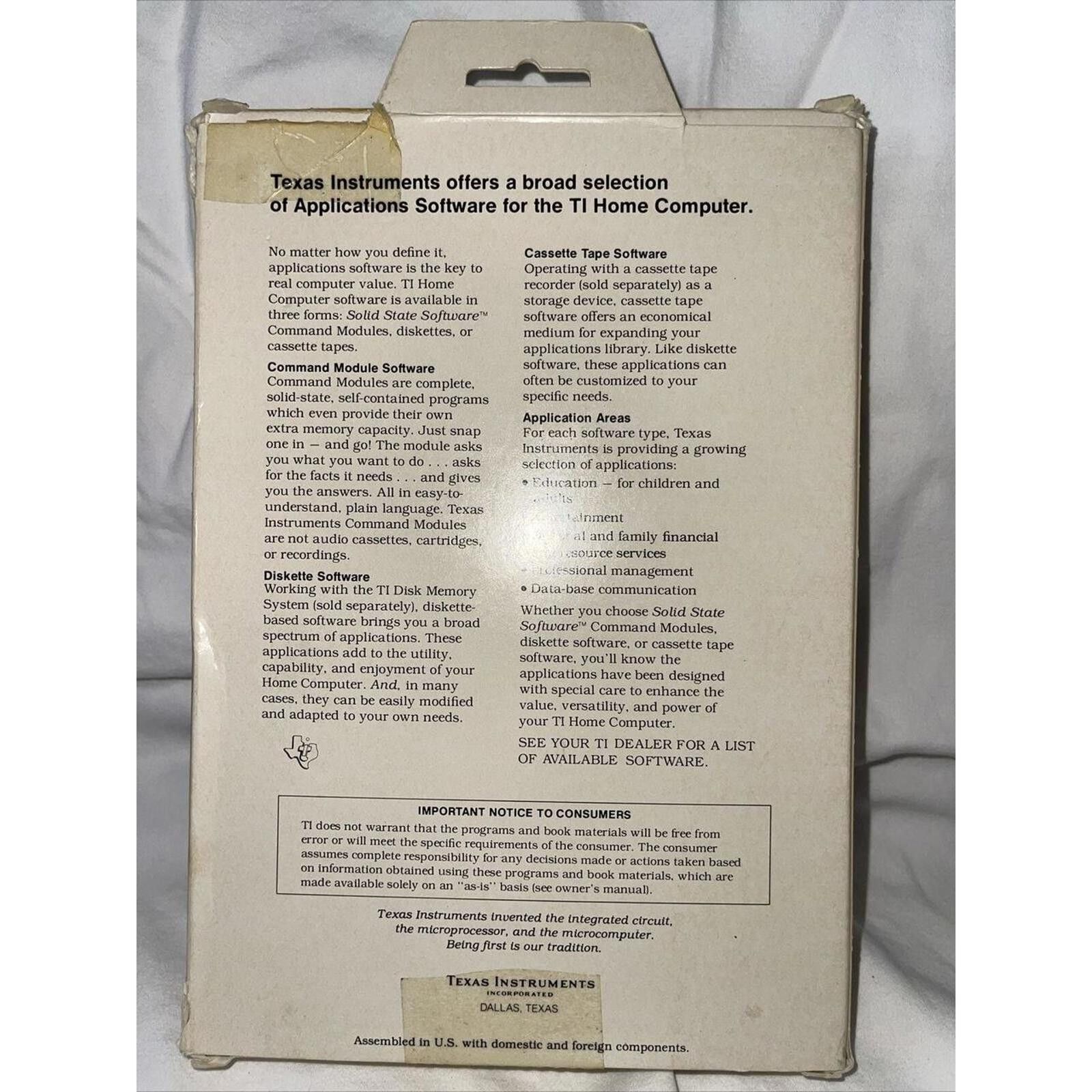 Designer Texas Instruments - Chisholm Trail Command Module Ti99 Size ONE SIZE - 2 Thumbnail