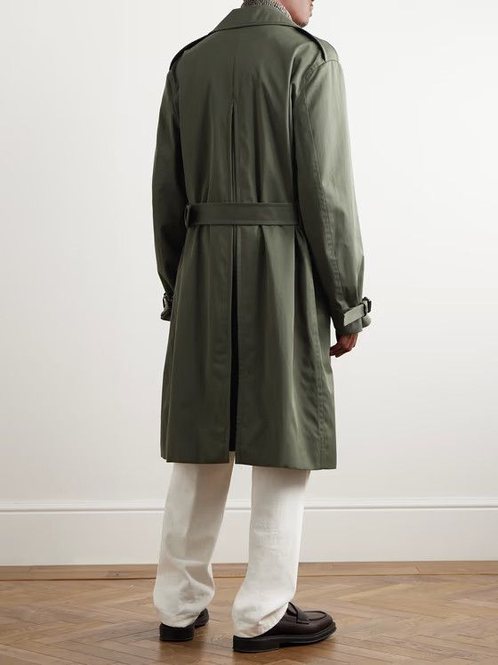 Loro Piana o1w1db10824 Nevado Trench Coat in Green Size US L / EU 52-54 / 3 - 3 Thumbnail