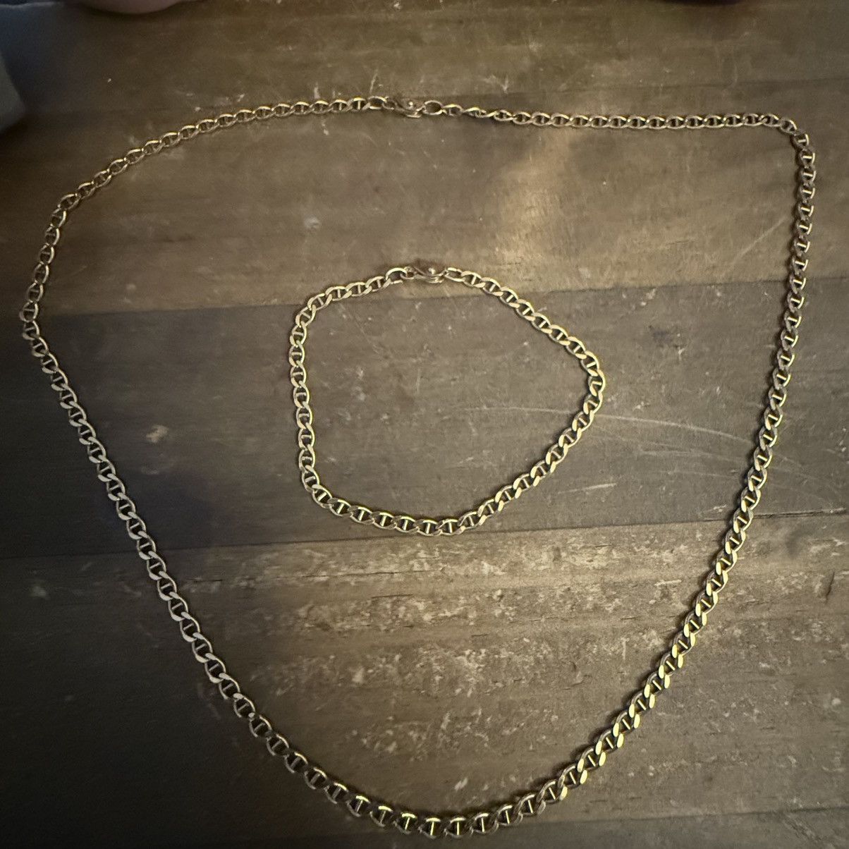 Vintage Vintage gold tone mariner link chain necklace/bracelet set Size ONE SIZE - 3 Thumbnail