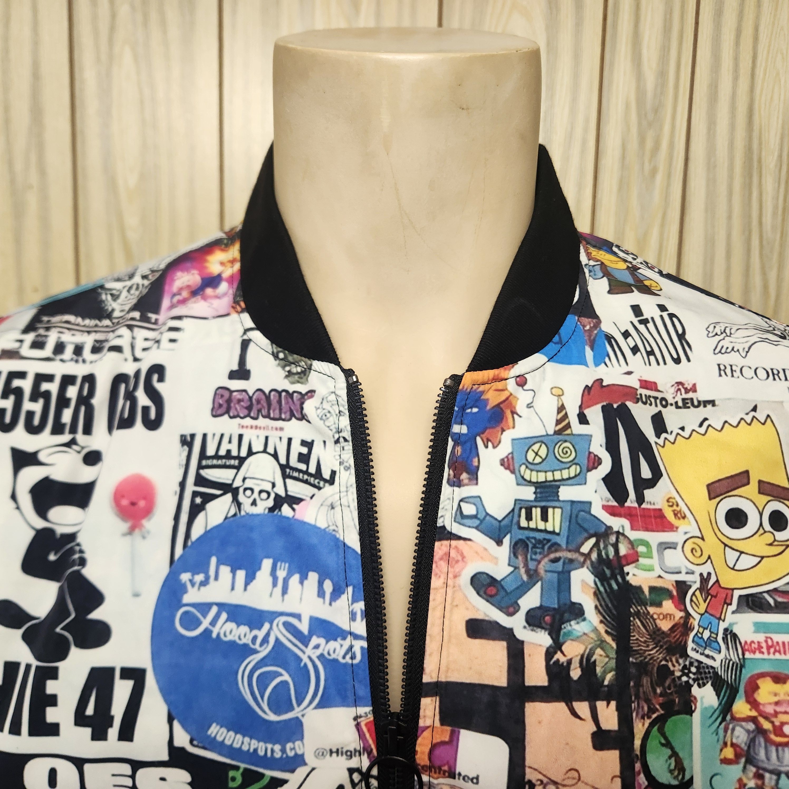 Other cartoon print jacket L zip front Simpsons Garbage Pail Felix Size US L / EU 52-54 / 3 - 4 Thumbnail