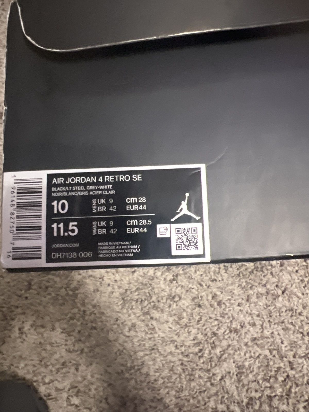 Jordan Brand Jordan 4 Black Canvas Size US 10 / EU 43 - 8 Thumbnail