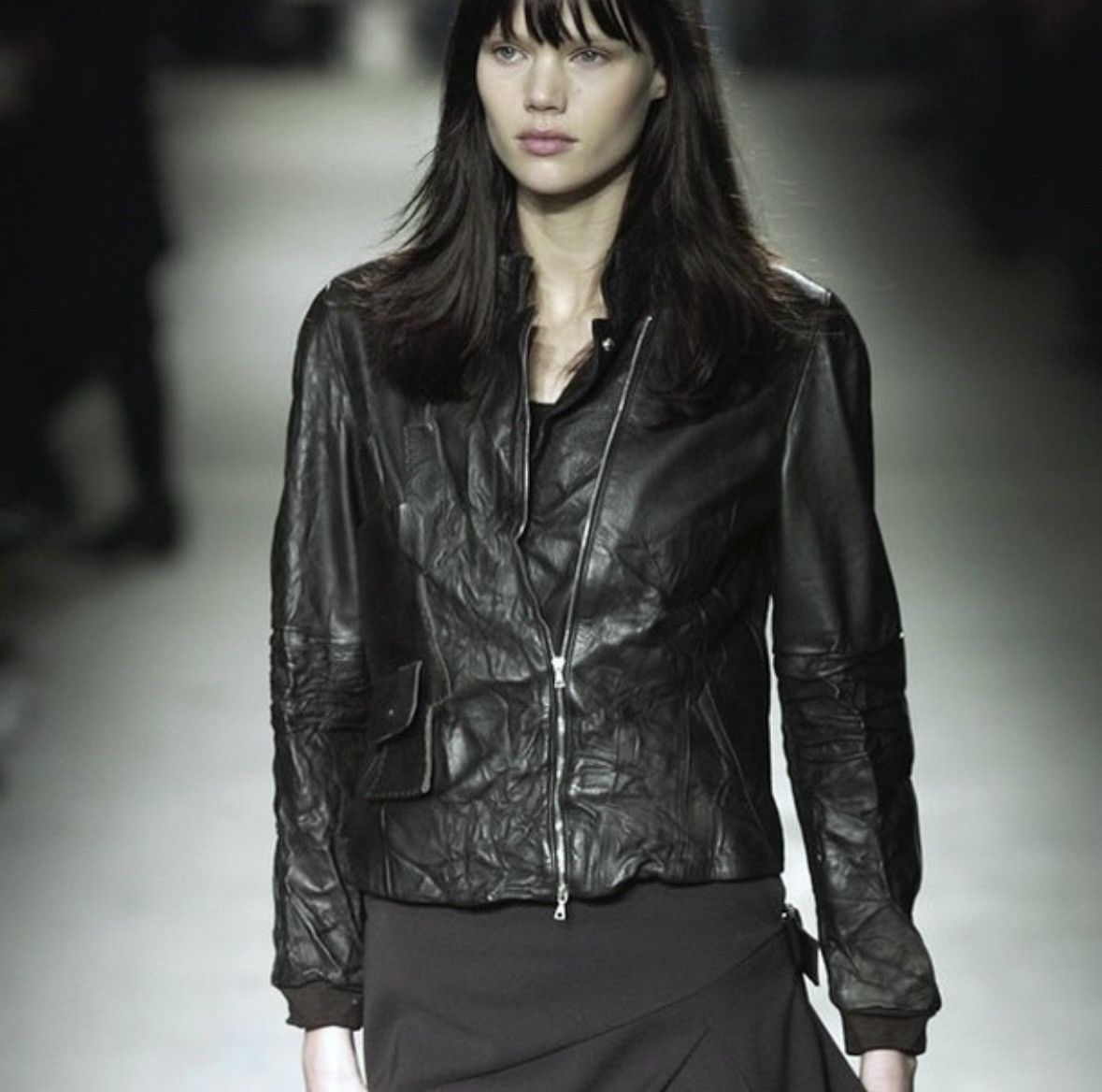 Marithe + Francois Girbaud Marithé François Girbaud FW2002 Asymmetrical Leather Jacket Size M / US 6-8 / IT 42-44 - 3 Thumbnail