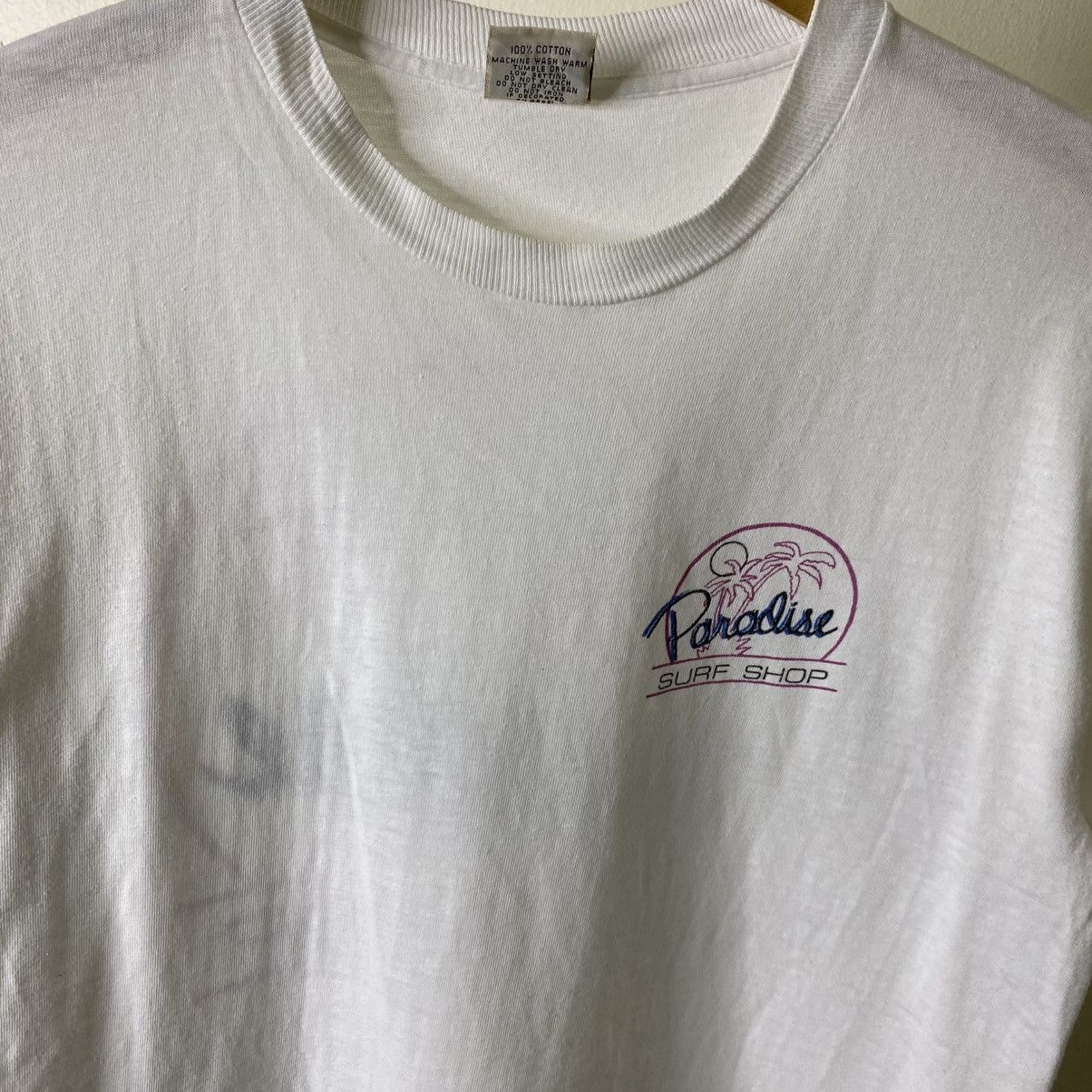 Vintage 1990s Paradise Surf Shop Surfing T Shirt Size US M / EU 48-50 / 2 - 6 Thumbnail