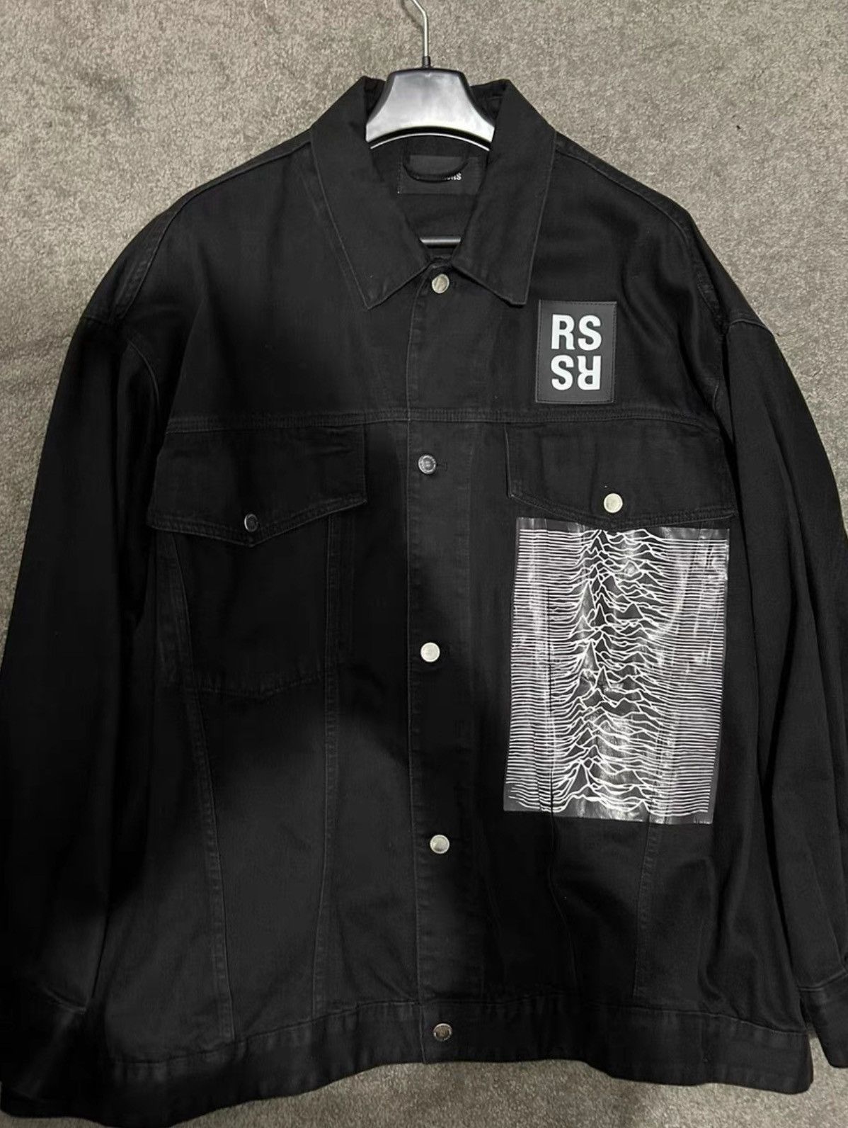 image of Raf Simons 18Ss Denim Jacket Joy Division in Black, Men's (Size XS)