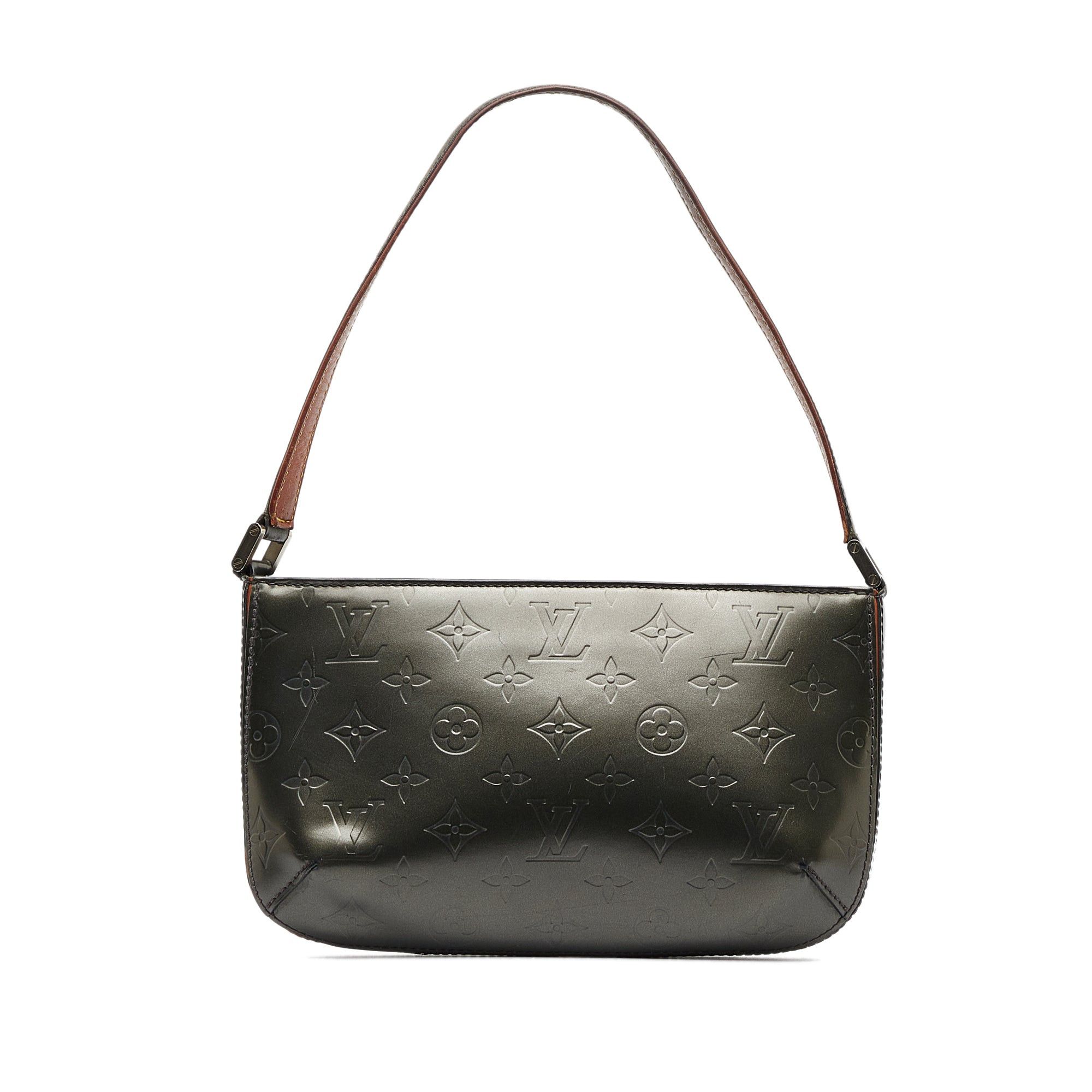 image of Louis Vuitton Monogram Mat Fowler Baguette in Grey, Women's