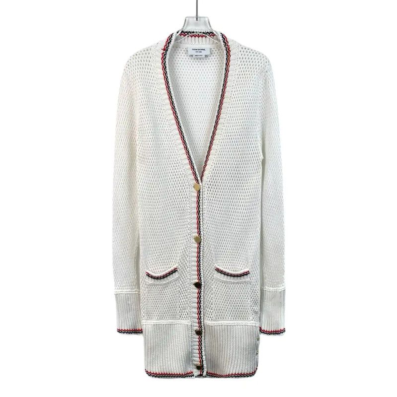 Thom Browne White Knit Women's Cardigan 0089