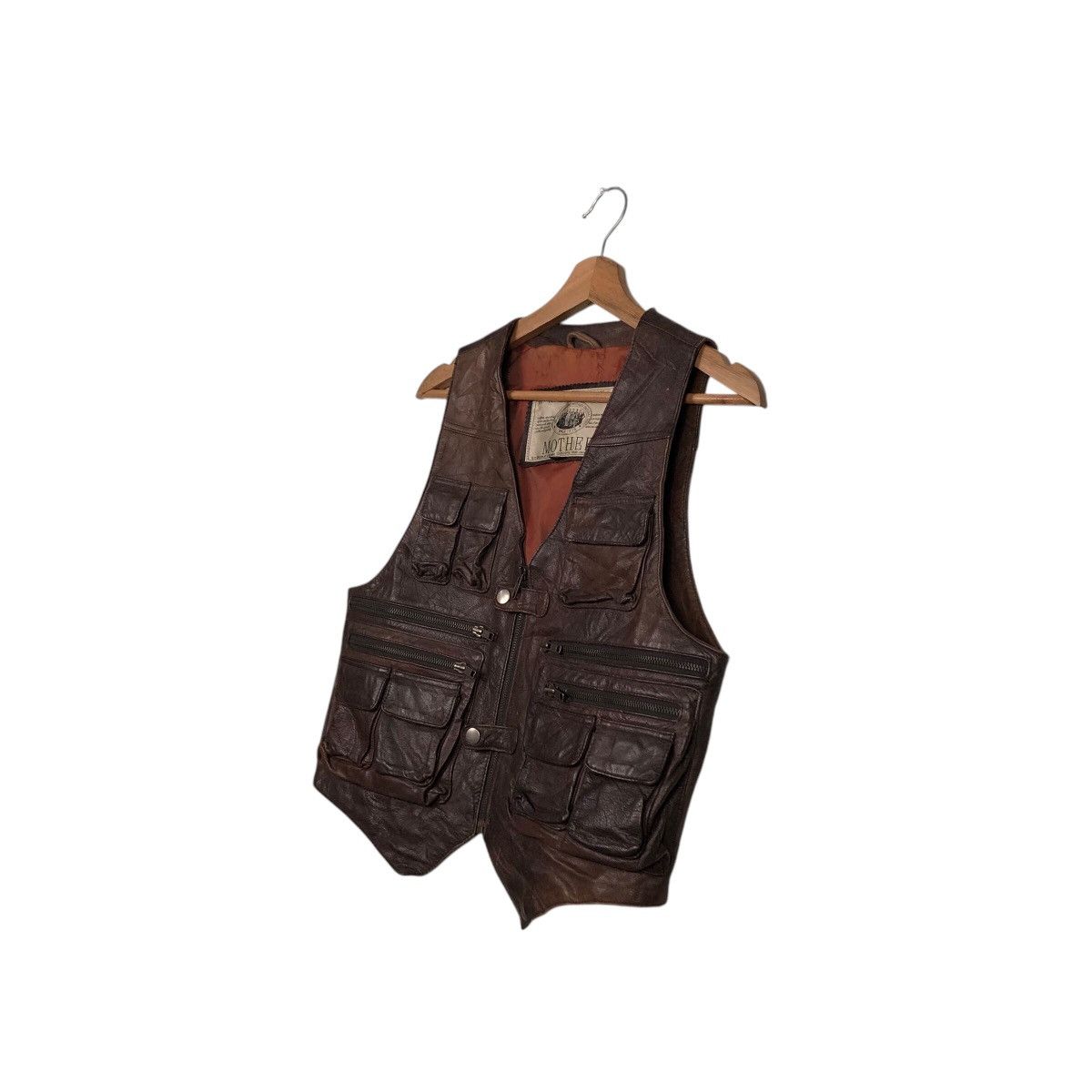 Japanese Brand × Vintage 📌Vintage Leather Vest Utility Harajaku Mother Size US M / EU 48-50 / 2 - 3 Thumbnail