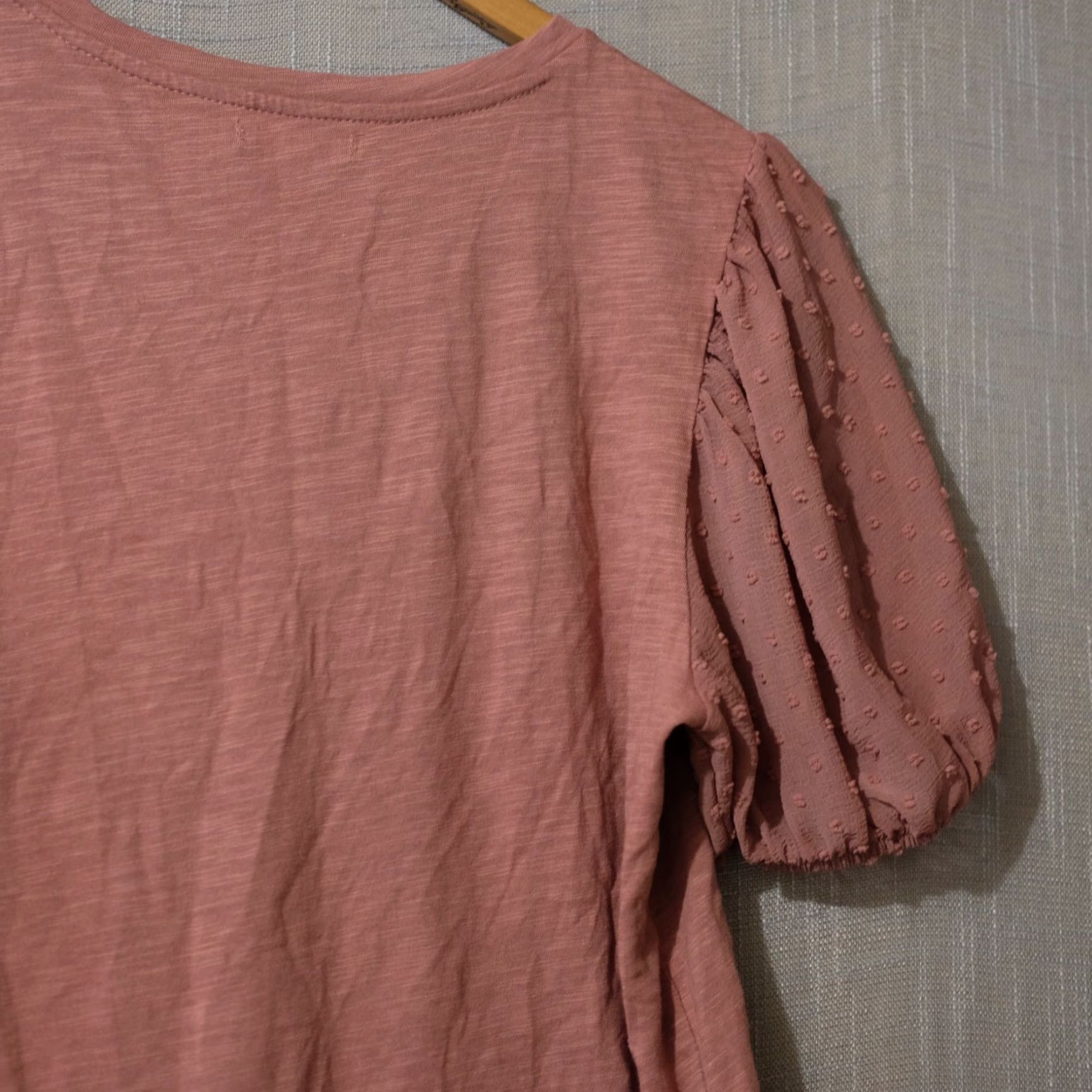 Vintage Maurices Top ShortSleeve Old Rose Pink Soft Stretch Women's L Shirt Pink Lace 90s Rose Style Womens L Size L / US 10 / IT 46 - 6 Thumbnail