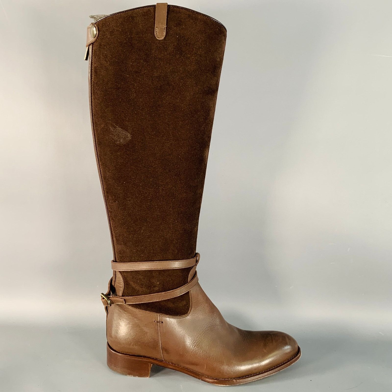 Paul Stuart PAUL STUART 7.5Brown Leather Belted Back Zipper Riding Boots Size US 7.5 / IT 37.5 - 2 Thumbnail