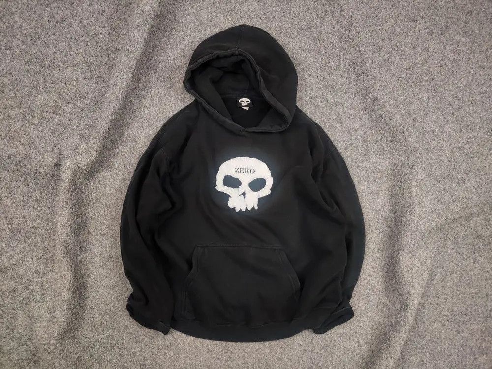 Japanese Brand Vintage 90's Zero Logo skateboards Distressed Faded Hoodie Size US XS / EU 42 / 0 - 1 Thumbnail