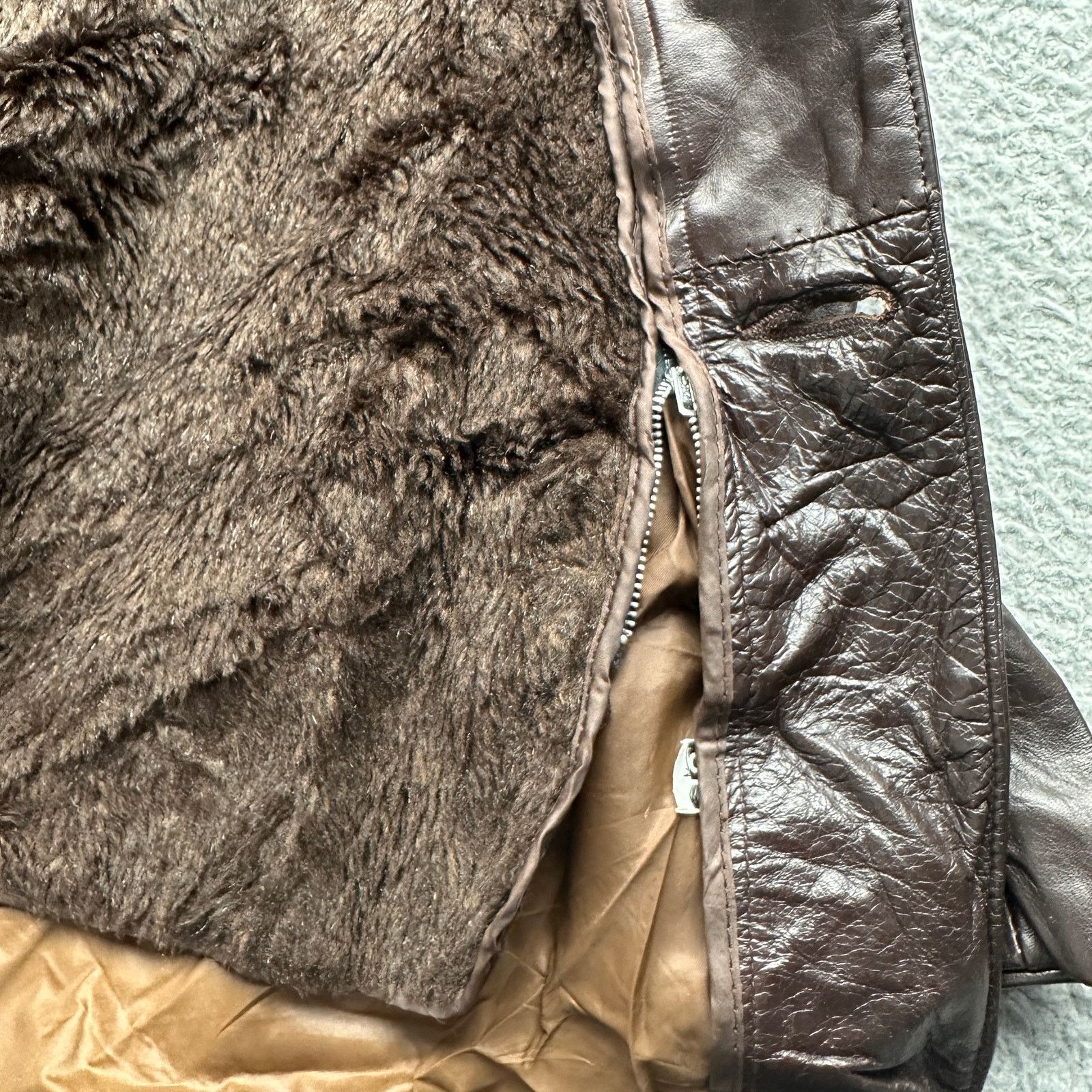 Cooper Vintage Cooper Genuine Leather Coat Mens 40 Medium Faux Fur Size US M / EU 48-50 / 2 - 9 Thumbnail