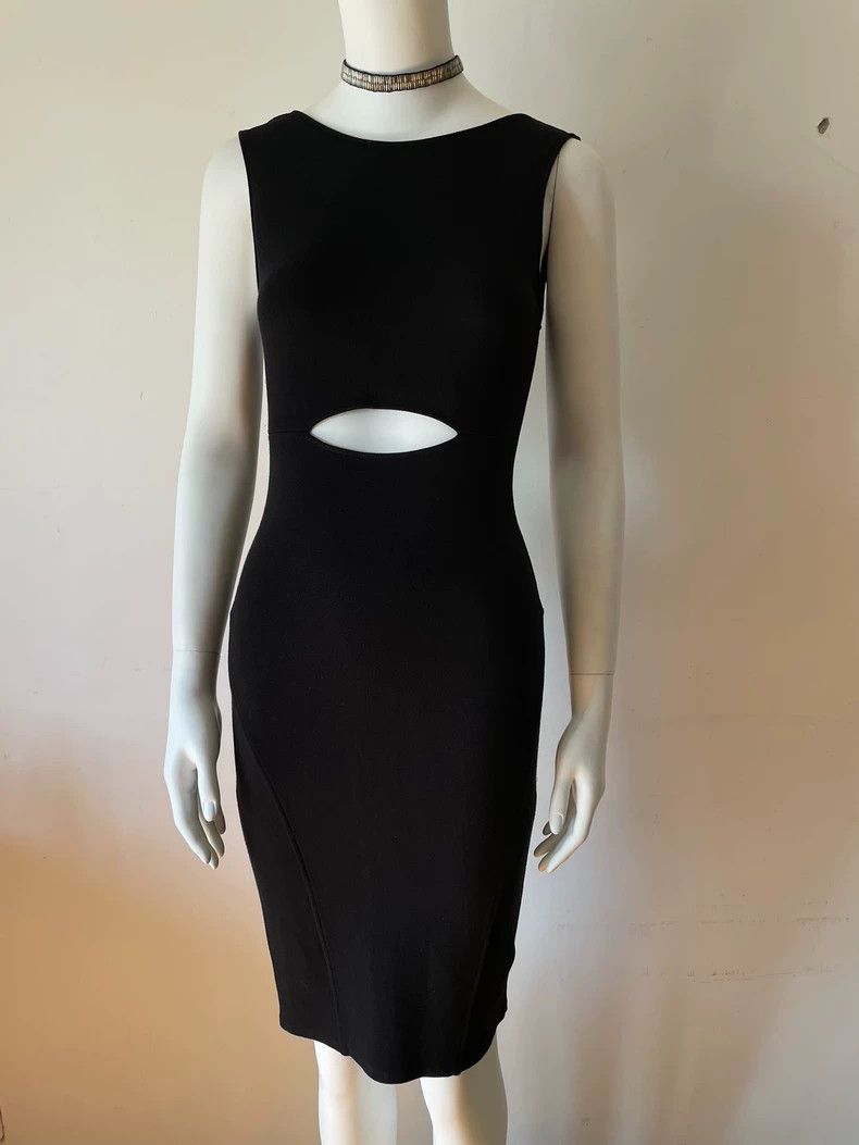Helmut Lang HELMUT LANG Black lace breathable slim dress Size S / US 4 / IT 40 - 1 Thumbnail