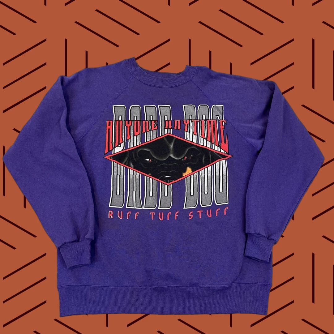 Hanes VINTAGE Hanes Sweatshirt Mens Large Purple Dog Rottweiler Crewneck Pullover 90s Graphic Print Animals Size US L / EU 52-54 / 3 - 1 Thumbnail
