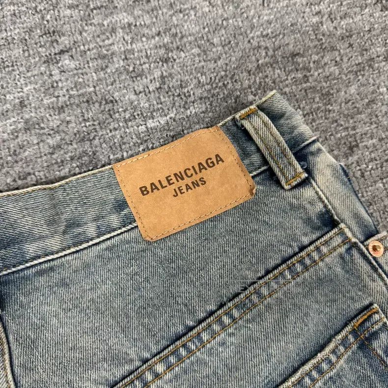 Balenciaga Balenciaga size XS Big Destroyed Plaid Lined Denim Pants Size US 27 - 6 Thumbnail