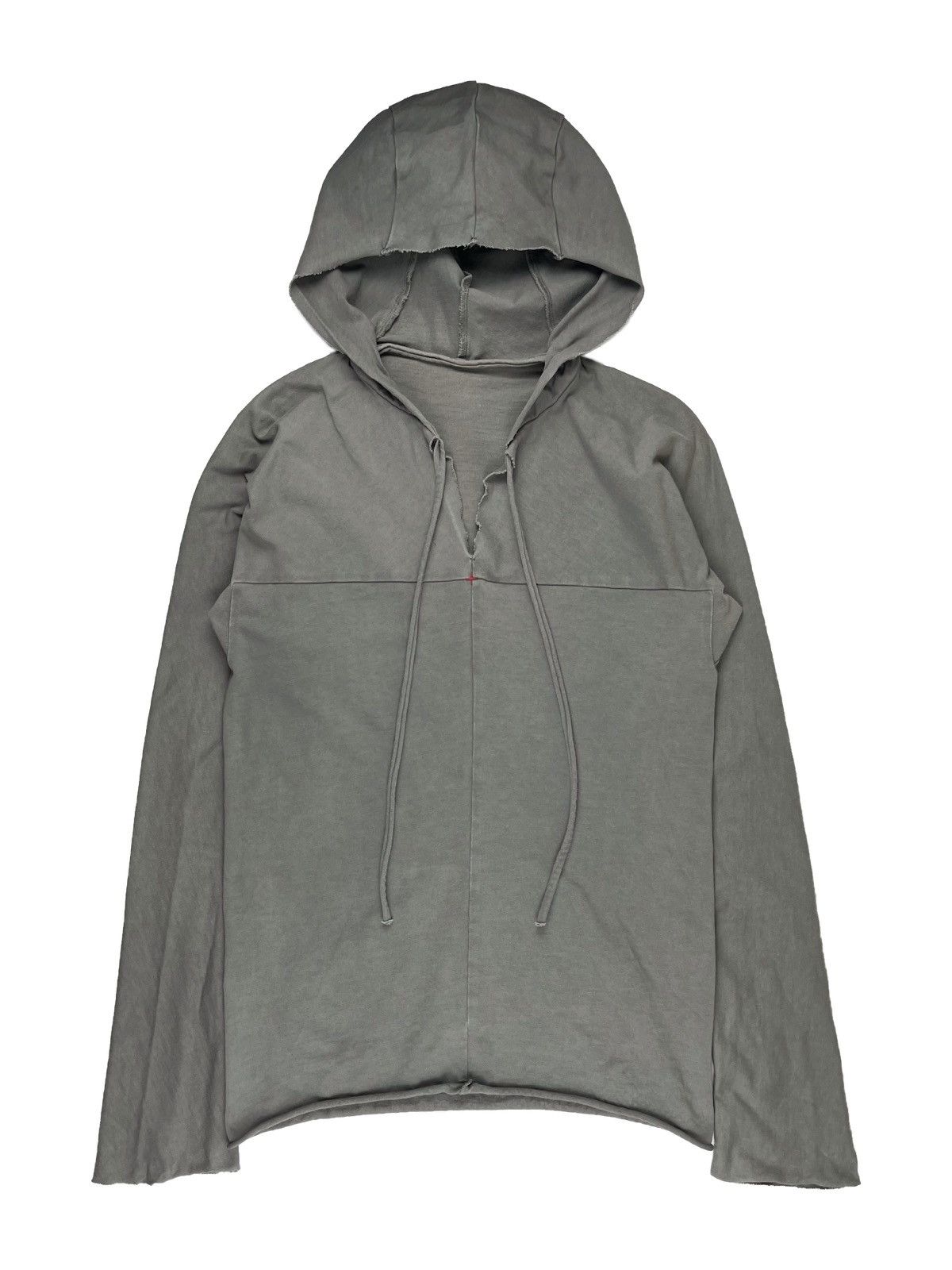 image of Ma+ Hooded Cross Cotton Longsleeve Shirt in Grey, Men's (Size XS)