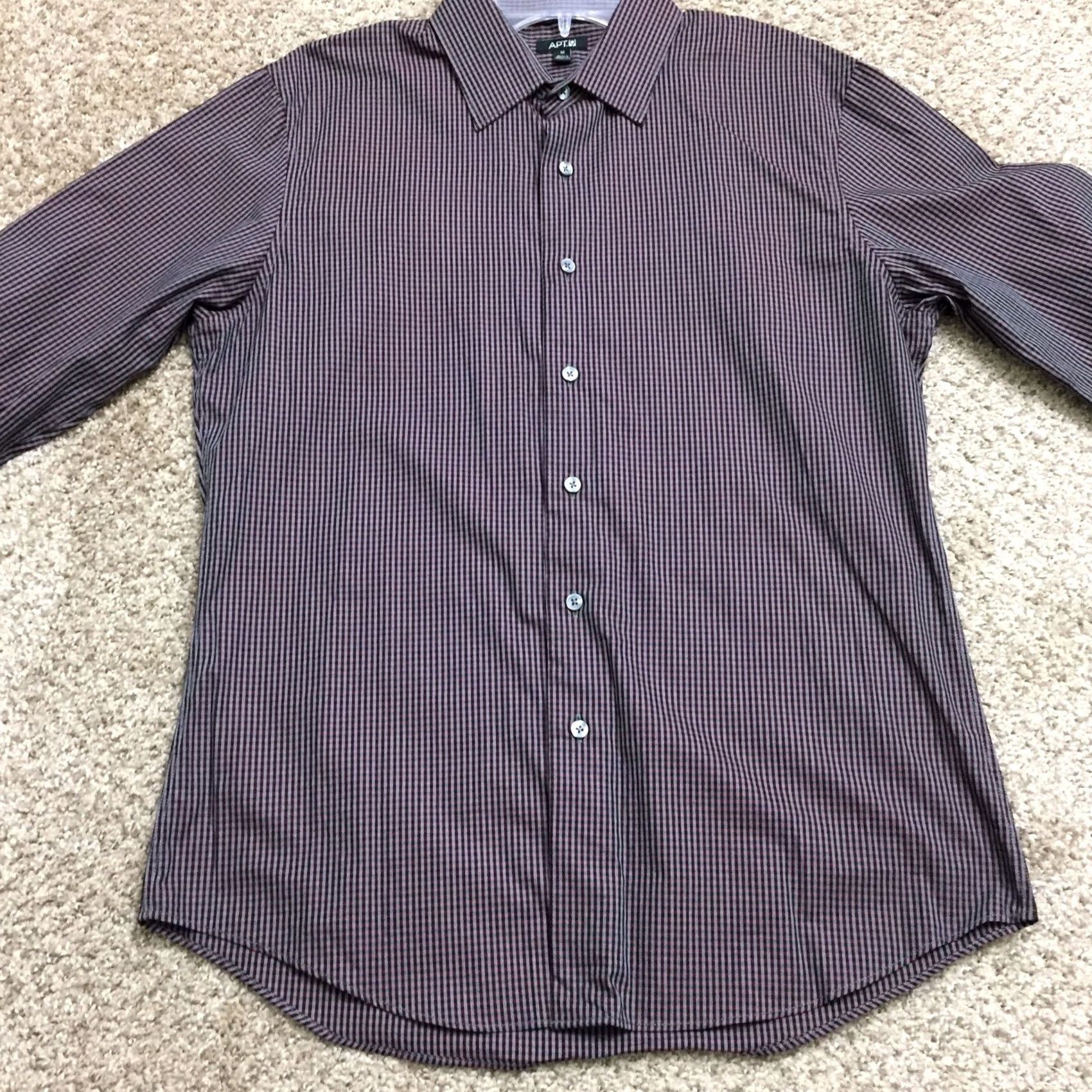 Vintage Apt 9 Shirt Mens Medium Red Gray Check Long Sleeve Button Front Size US M / EU 48-50 / 2 - 5 Thumbnail