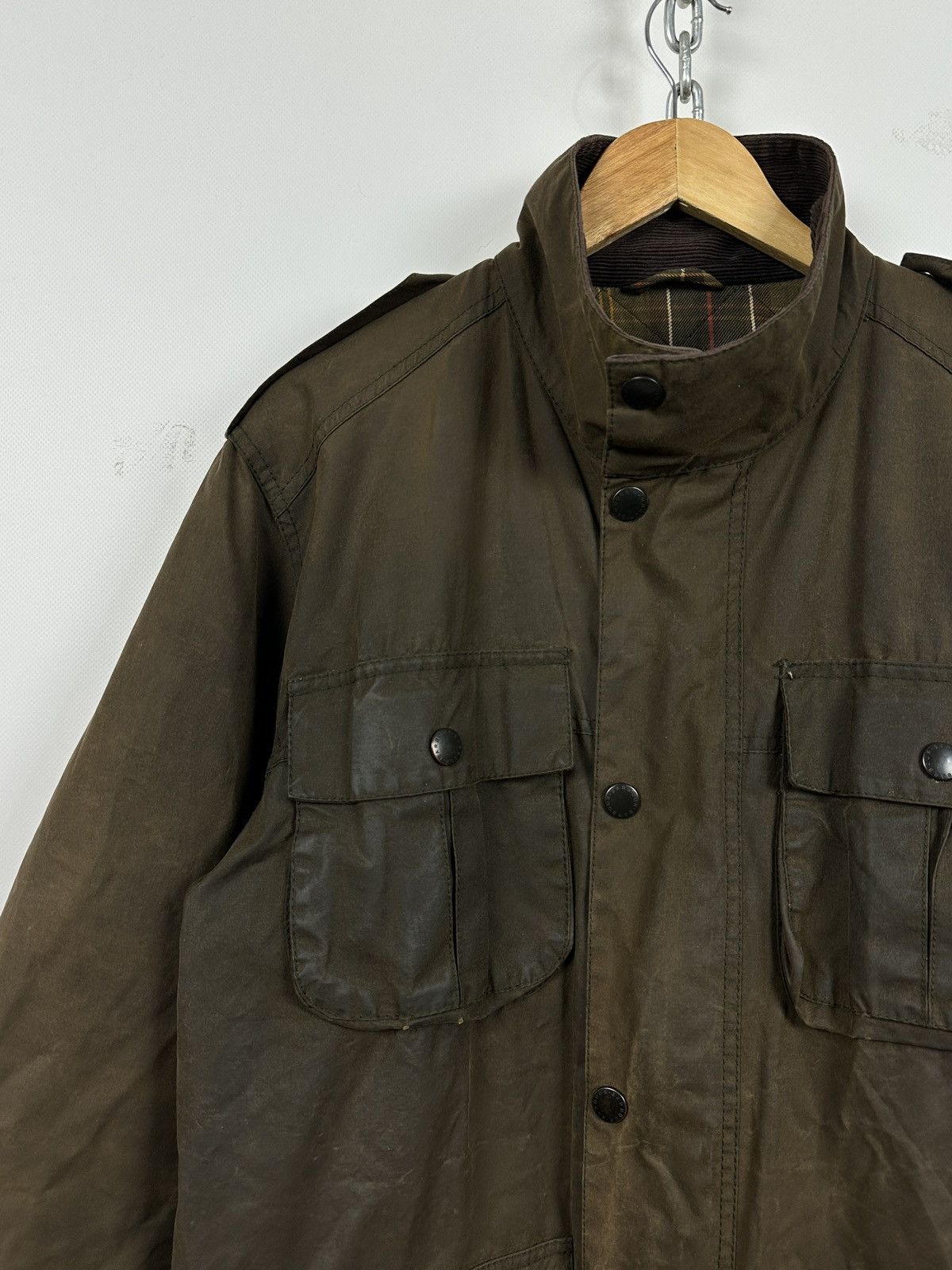 Barbour Barbour Trooper Olive Green Waxed Coat Jacket Size US M / EU 48-50 / 2 - 7 Thumbnail
