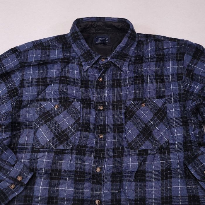 John Blair John Blair Tartan Flannel Casual Shirt Men Size L Blue Black ...