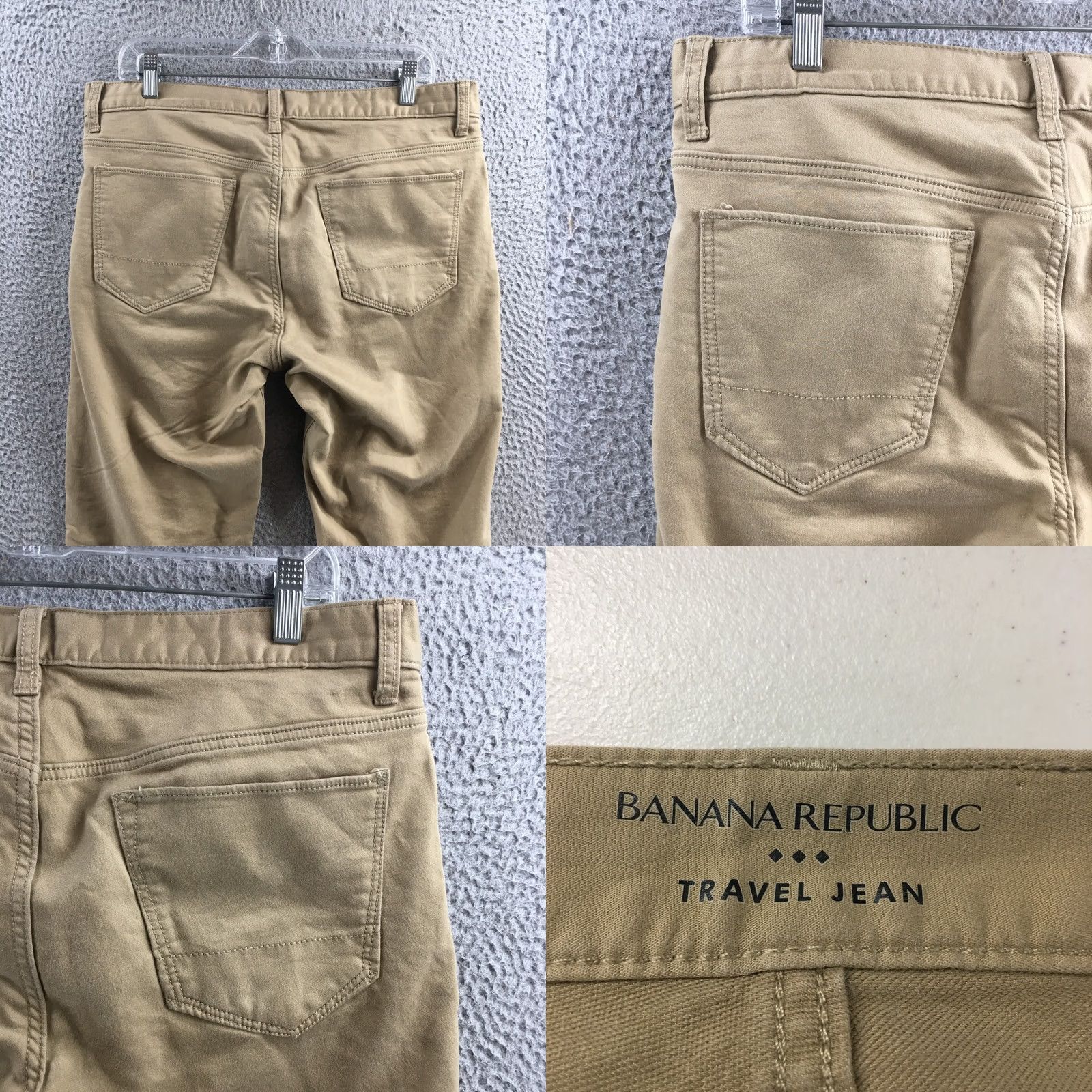 Banana Republic Banana Republic Tapered Pants Mens 34 Beige Slim Fit Mid Rise Khakis 5-Pocket Regular Inseam 28in Straight Leg Boys Mens Size US 34 / EU 50 - 9 Thumbnail