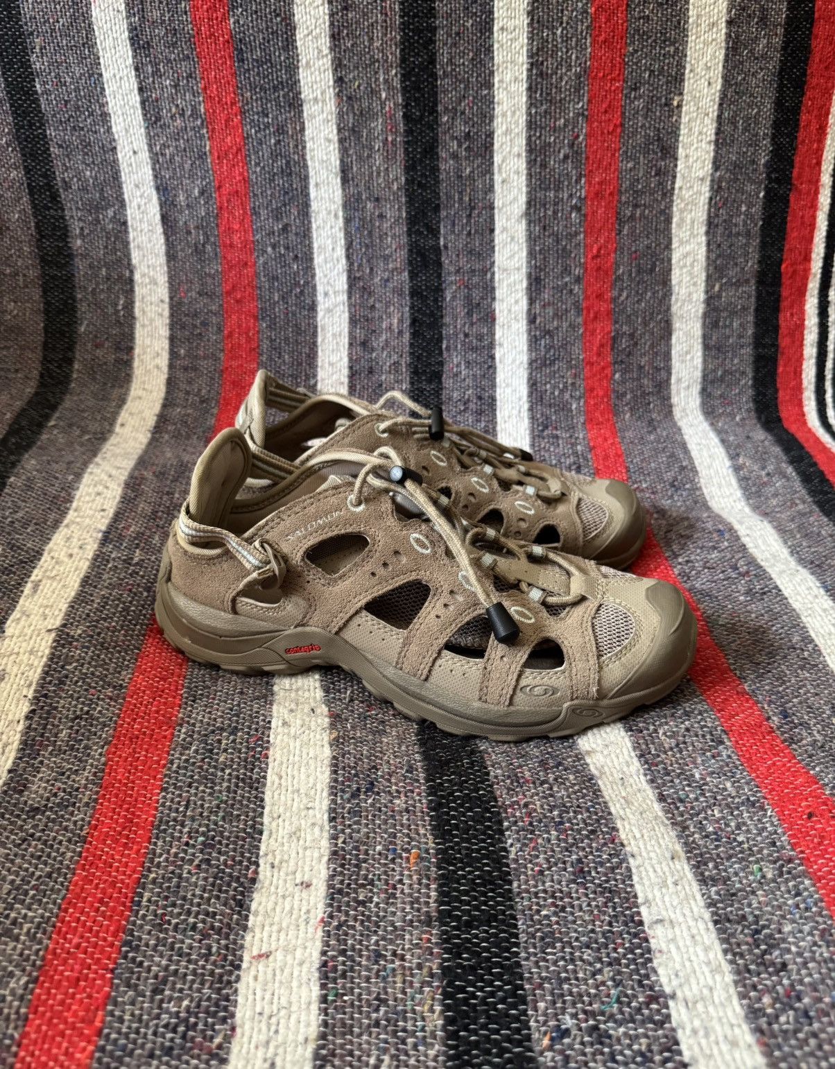 Salomon Vintage Salomon Women’s Brown Suede Leather Contagrip Shoes Size US 7 / IT 37 - 7 Thumbnail