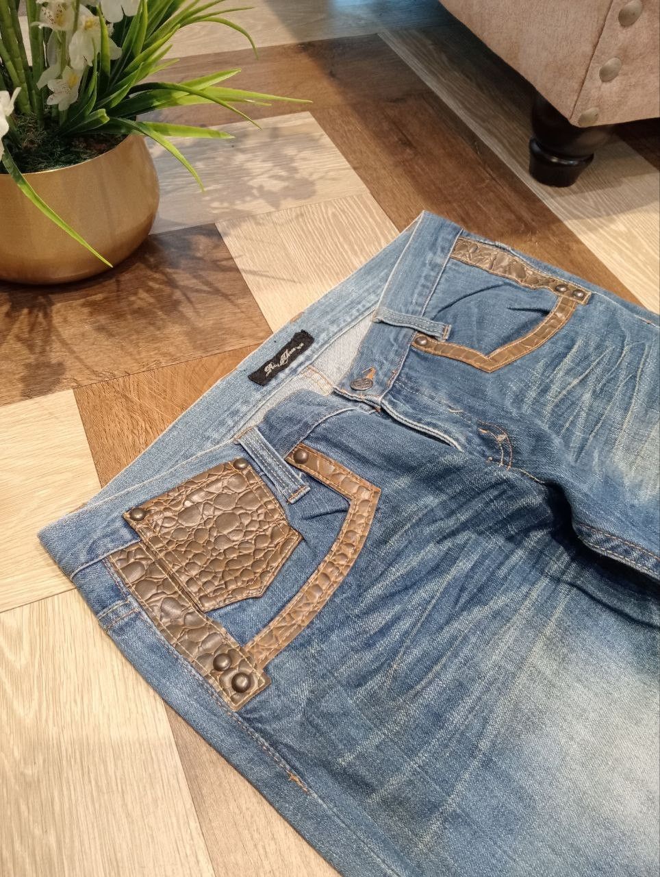 Japanese Brand JAPANESE ROOT THREE BLUE DENIM FLARED PANTS Size US 34 / EU 50 - 5 Thumbnail