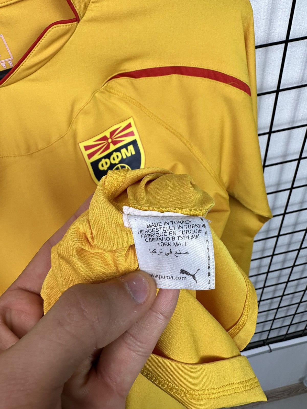 Puma × UEFA North Macedonia football jersey 2010 2013 away Men M yellow Size US M / EU 48-50 / 2 - 16 Thumbnail