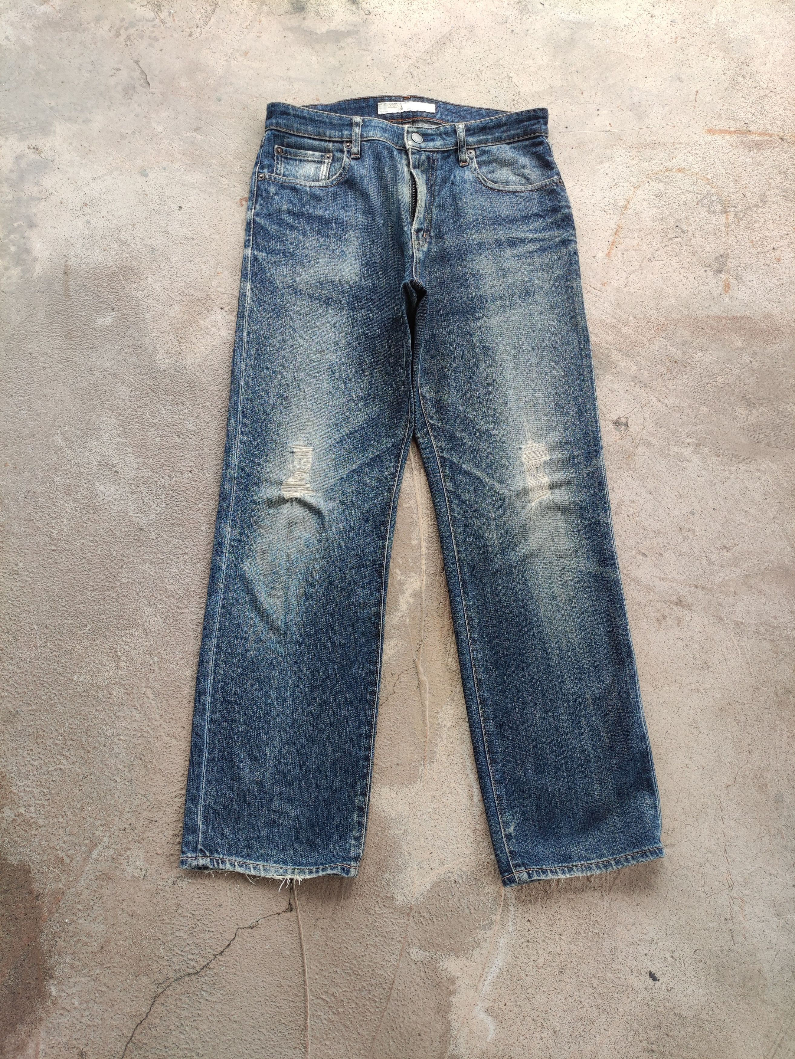 Vintage Japanese Jean Baggy Distressed Faded Denim
