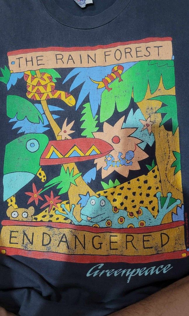 Vintage 1988 Greenpiece shirt The Rainforest Endangared Size US XL / EU 56 / 4 - 5 Thumbnail