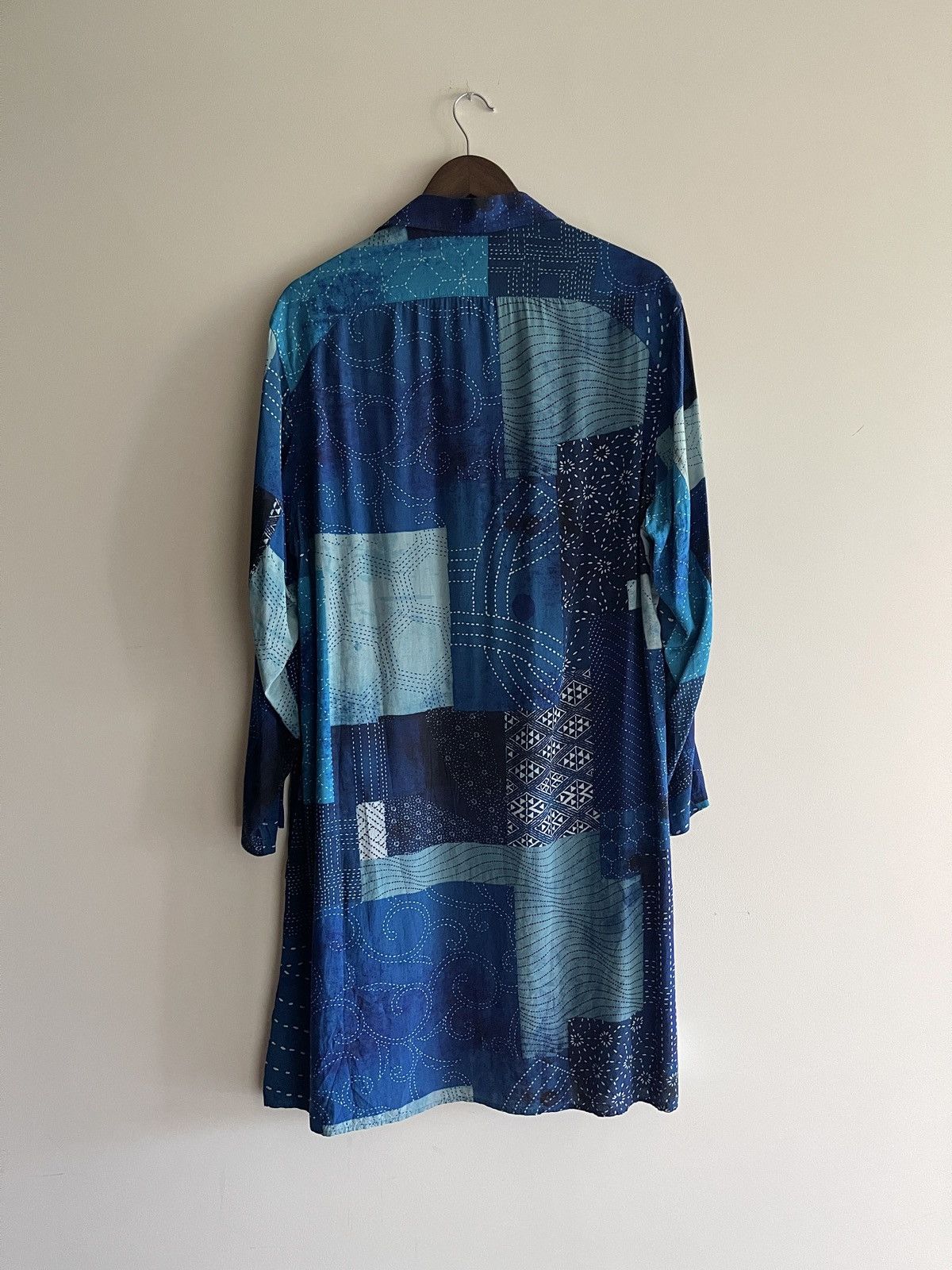 Yohji Yamamoto Yohji Yamamoto printed blue long shirt Size US M / EU 48-50 / 2 - 2 Thumbnail