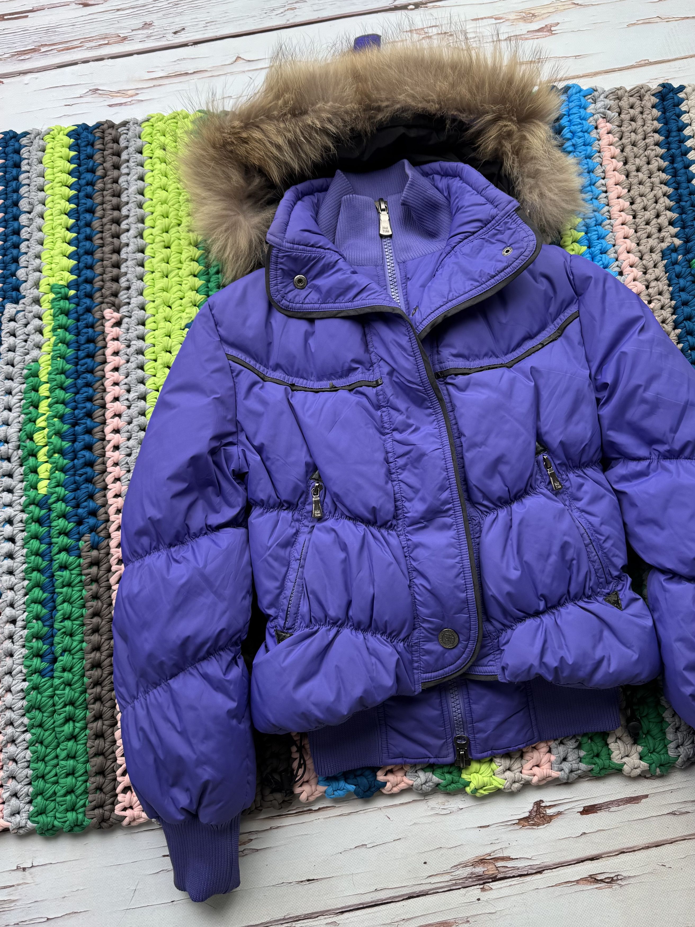 If Six Was Nine Vintage Down Cropped Hooded Jacket With Fur (D10) Size S / US 4 / IT 40 - 2 Thumbnail