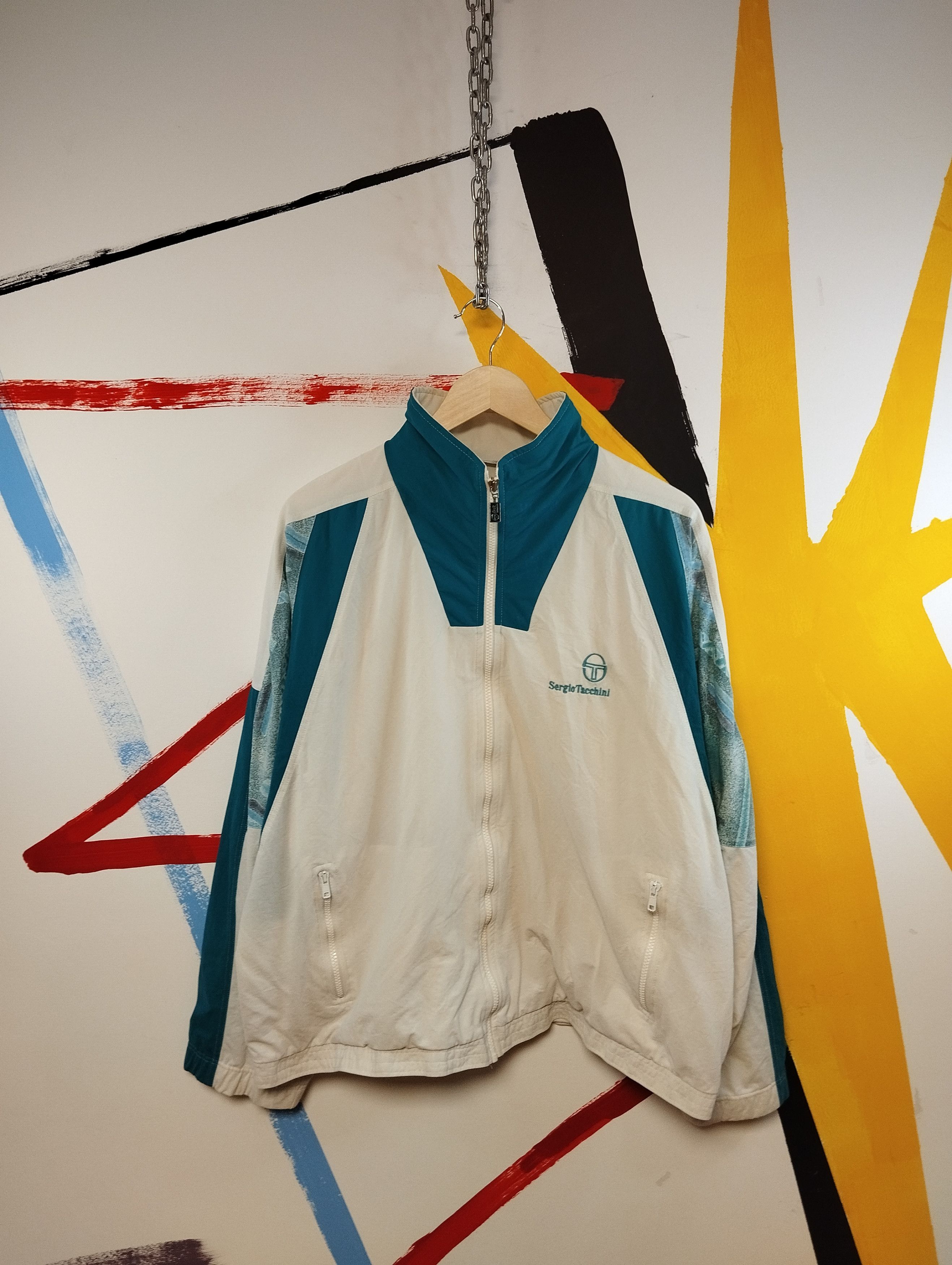 Sergio Tacchini Streetwear Vintage Vintage 90s Sergio Tachinni Tracksuit Top size XXL Grailed