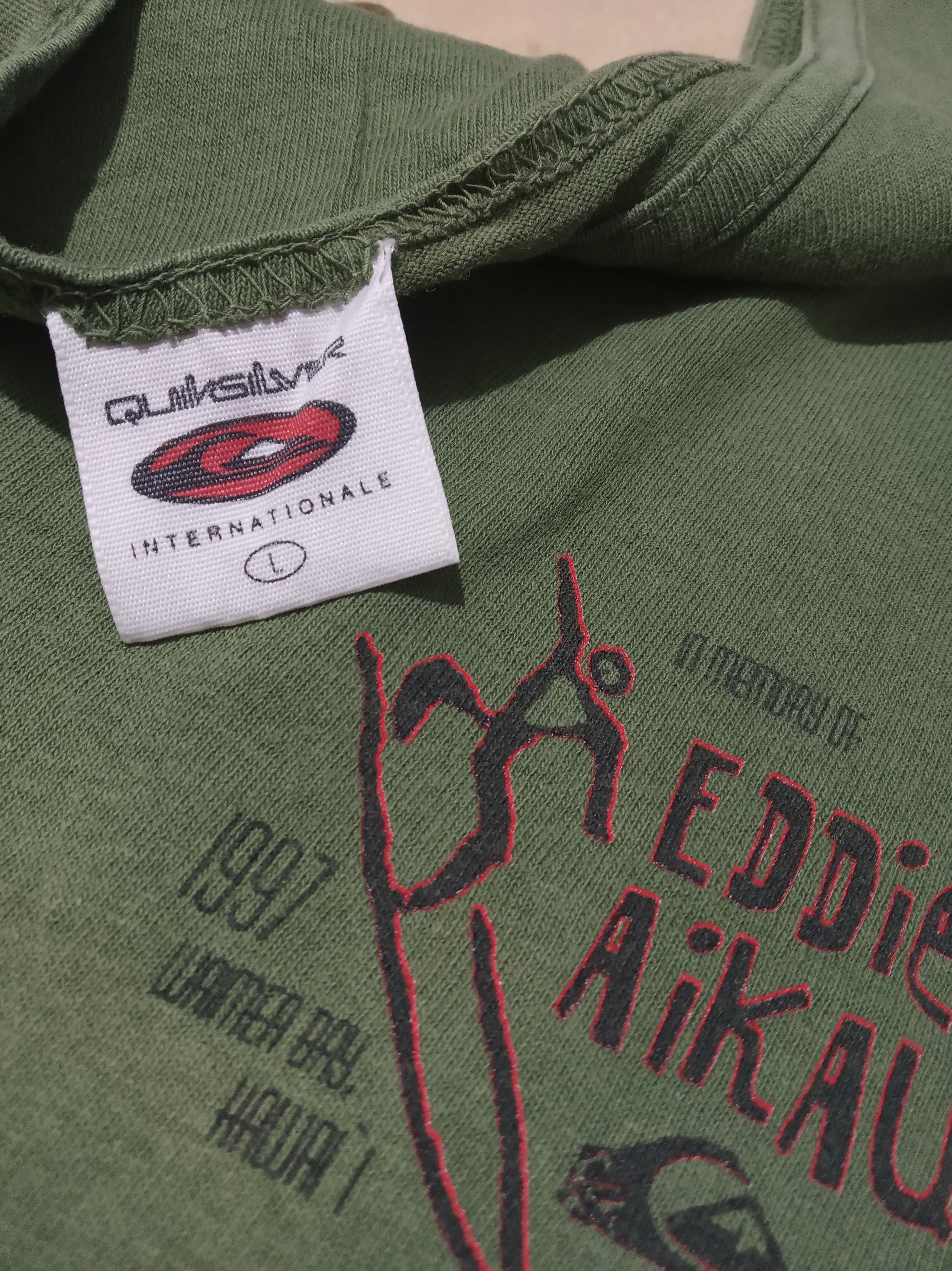 Quicksilver Vintage 90s Quiksilver "In Memory of Eddie Aikau" Size US L / EU 52-54 / 3 - 3 Thumbnail