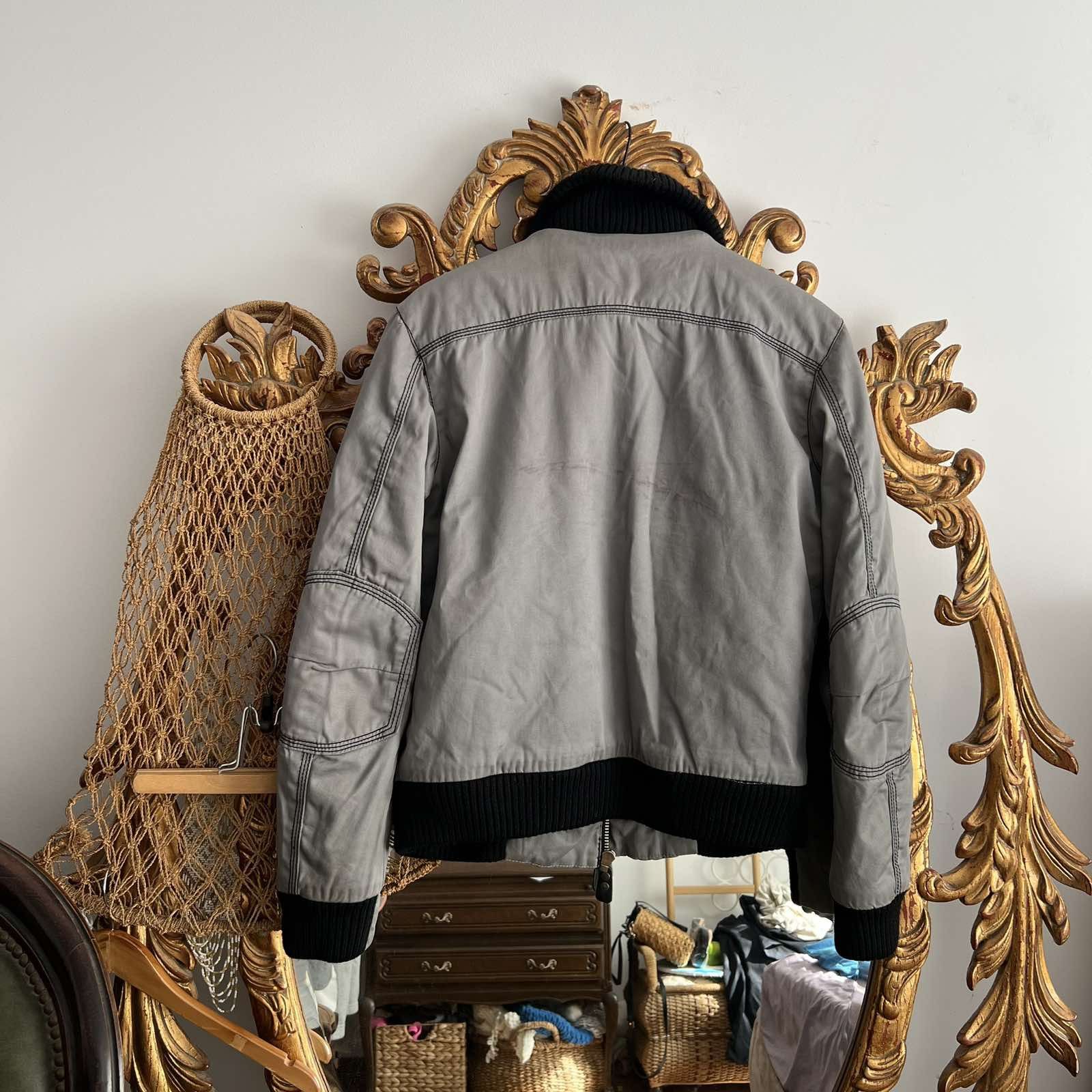 Vintage Vintage 90's Sixty Energie Nylon Gray Bomber Jacket Size US M / EU 48-50 / 2 - 2 Thumbnail