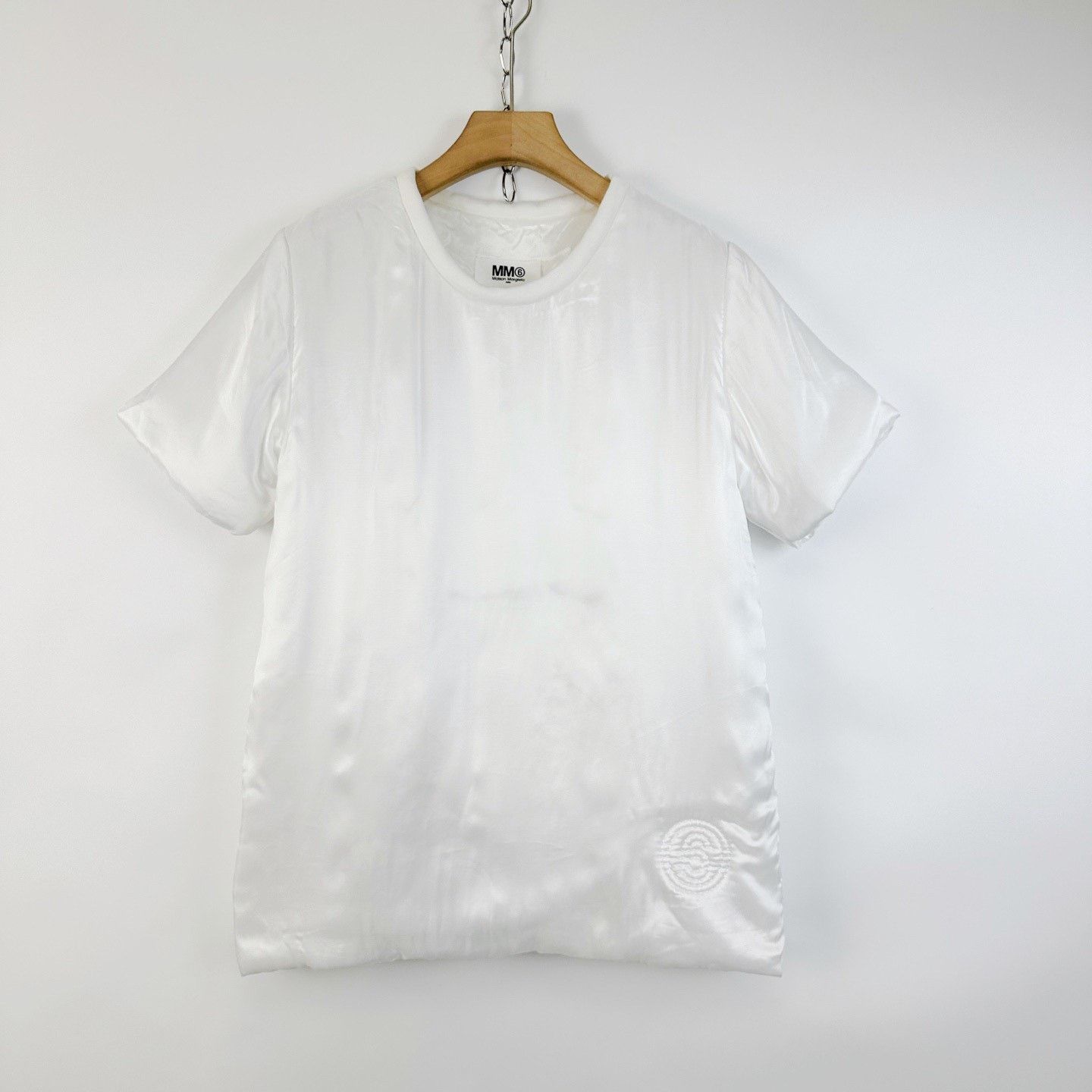 MM6 MM6 White Satin Short-Sleeve Top Size M / US 6-8 / IT 42-44 - 1 Thumbnail