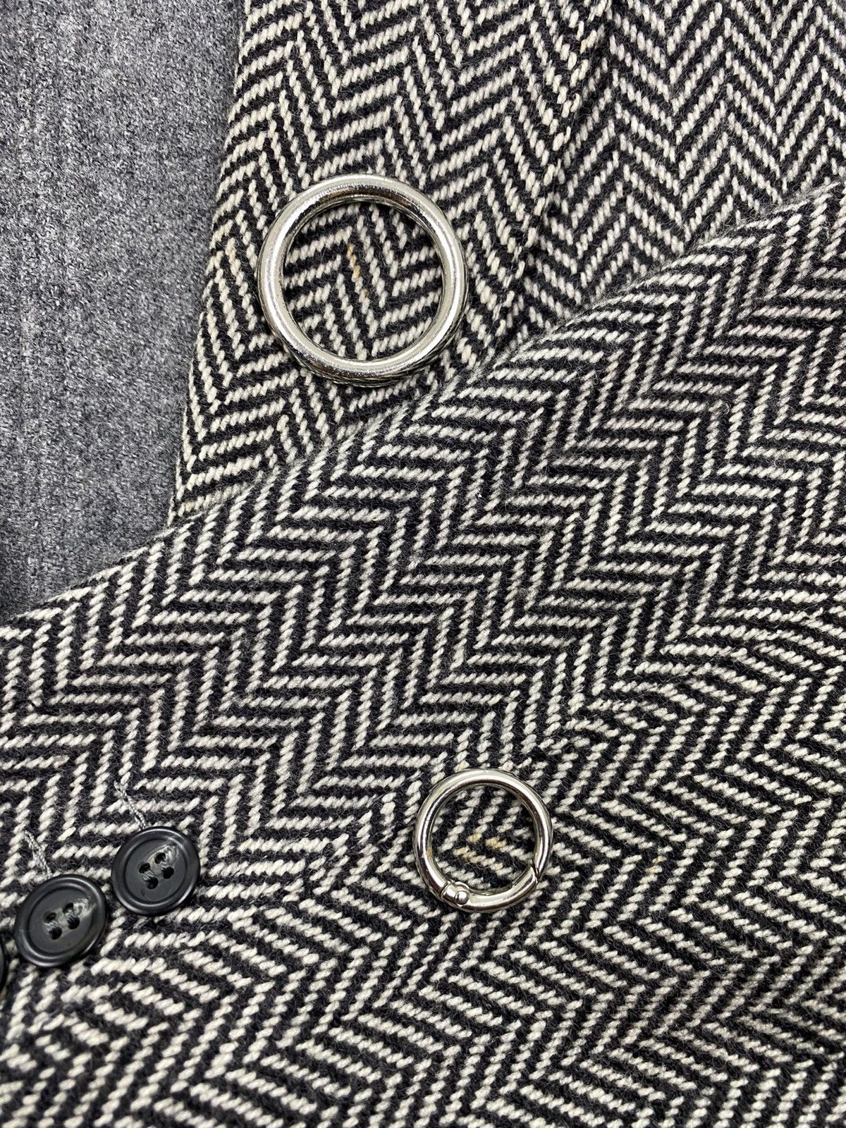 Designer × Lanvin × Vintage Lanvin Paris Dirty Herringbone Twill Wool Jacket Size US S / EU 44-46 / 1 - 14 Thumbnail