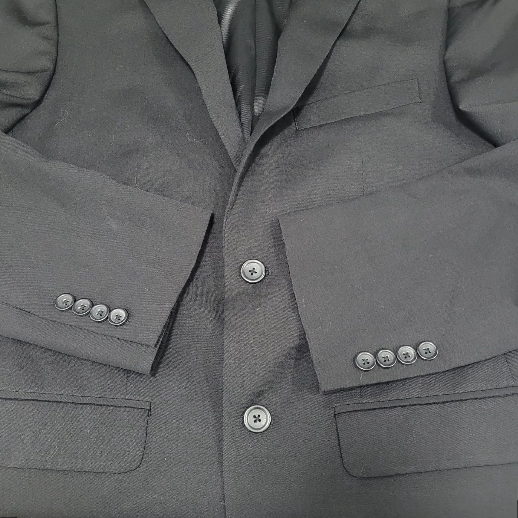 Pronto Uomo Pronto Uomo Platinum Black 100% Wool 2 Button Notch Vented Blazer Size 38R Size 38R - 7 Thumbnail