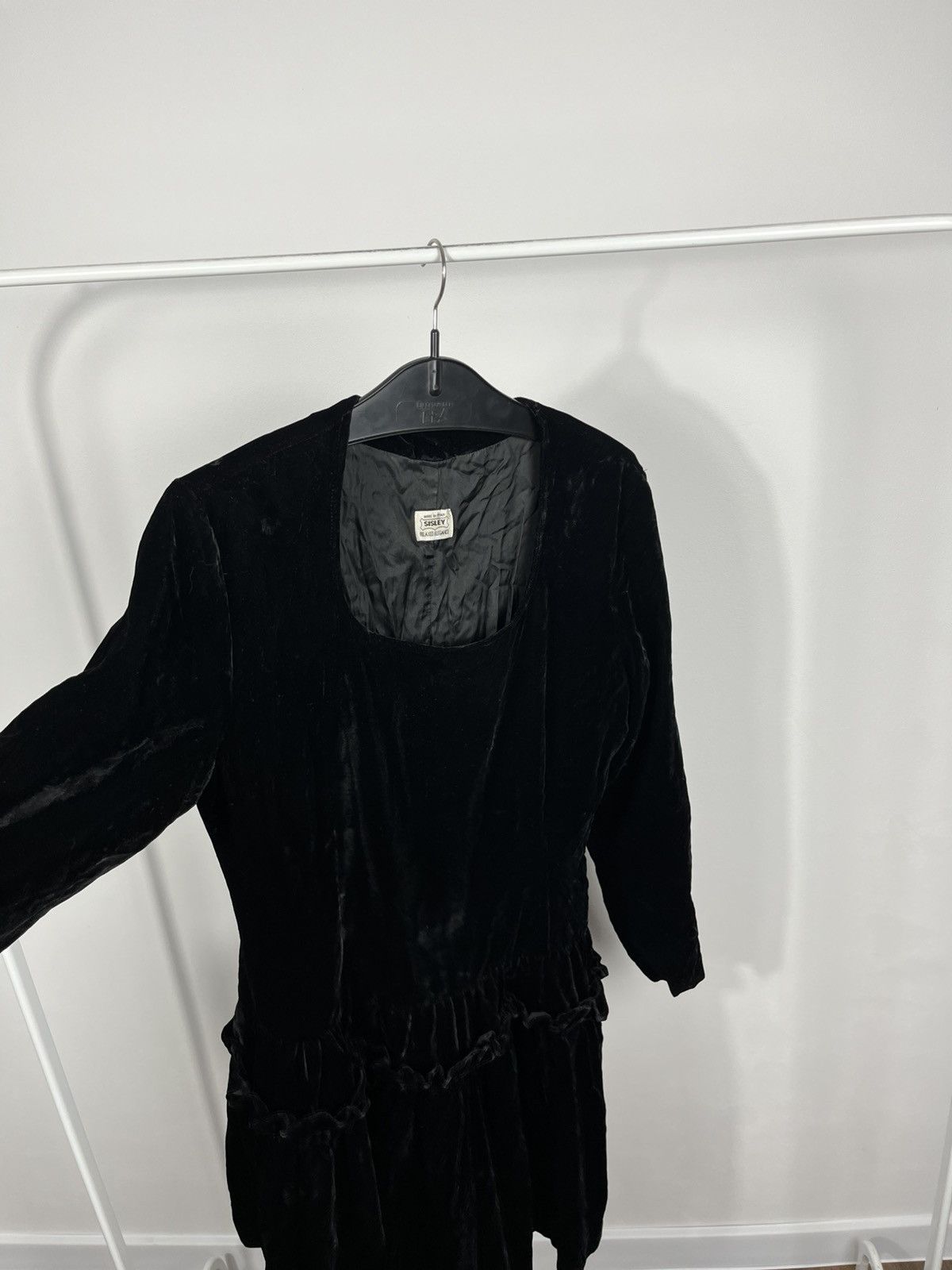 Sisley Vintage Sisley Velvet Mini Dress Made in Italy Ruffle Hem Size M / US 6-8 / IT 42-44 - 8 Thumbnail