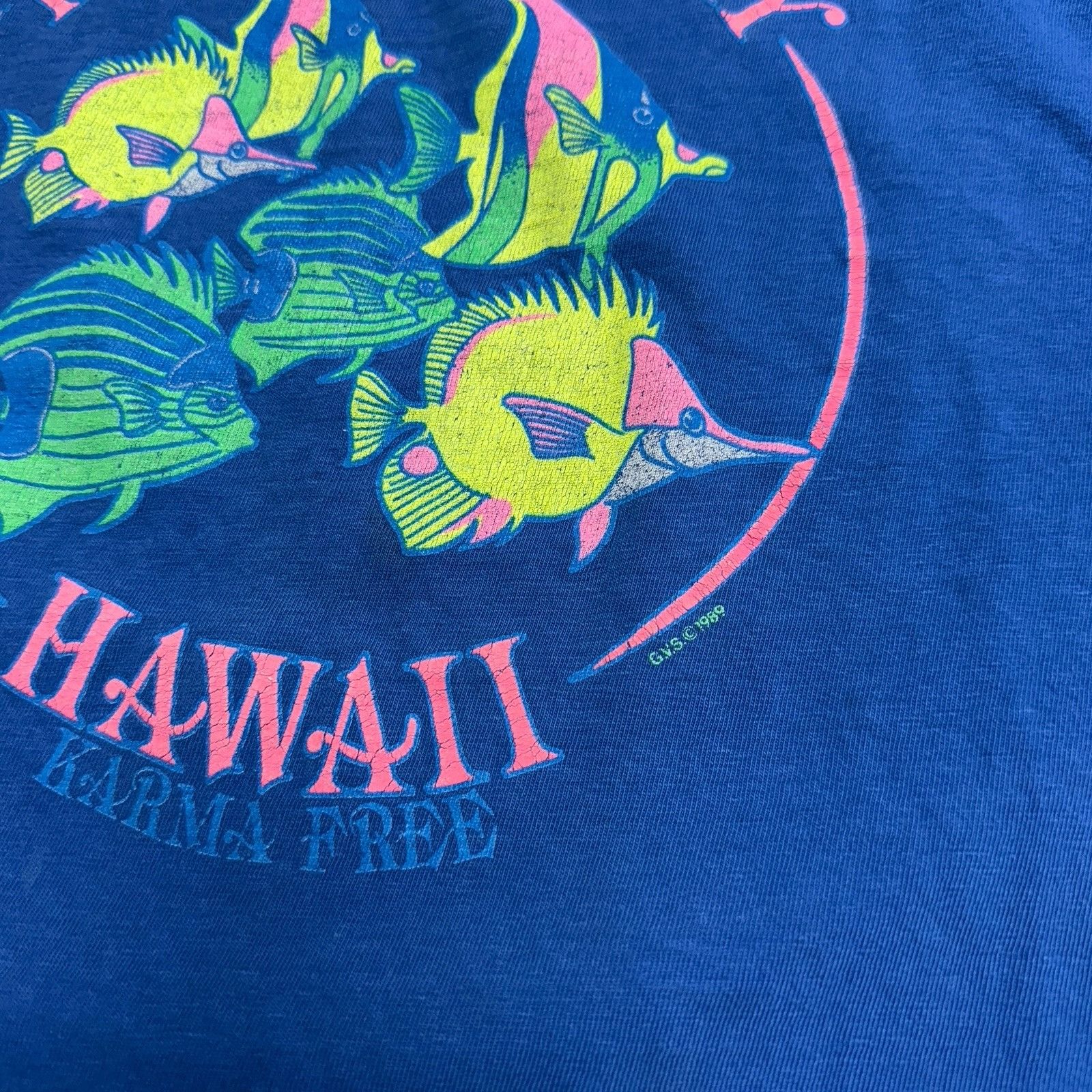 Vintage Vintage 80s Hawaii Hanauma Bay T Shirt Mens Large 21x24 Blue Size US L / EU 52-54 / 3 - 6 Thumbnail