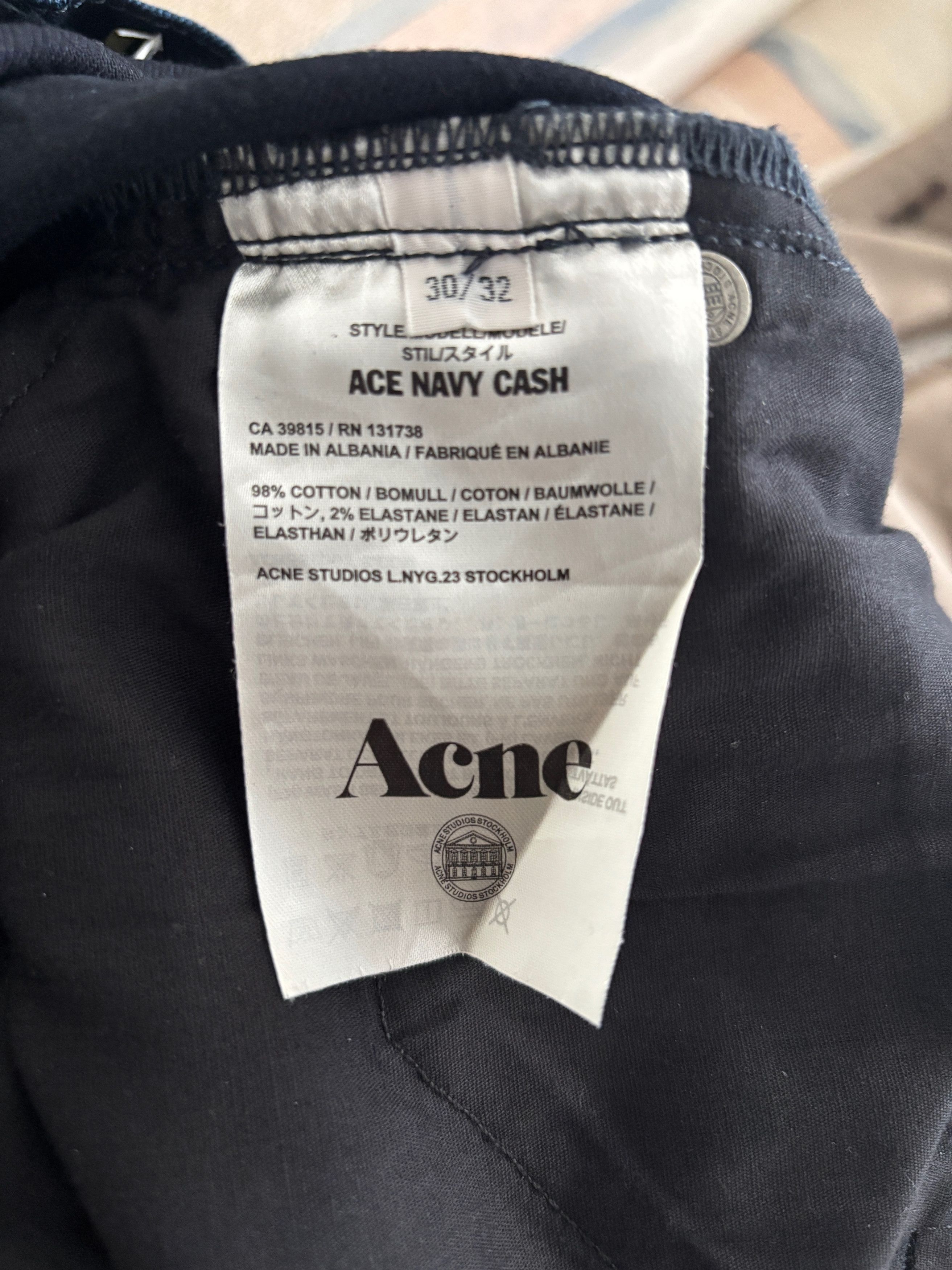 Acne Studios Acne Studios Ace Navy Cash Denim Pants Jeans Size US 29 - 9 Thumbnail
