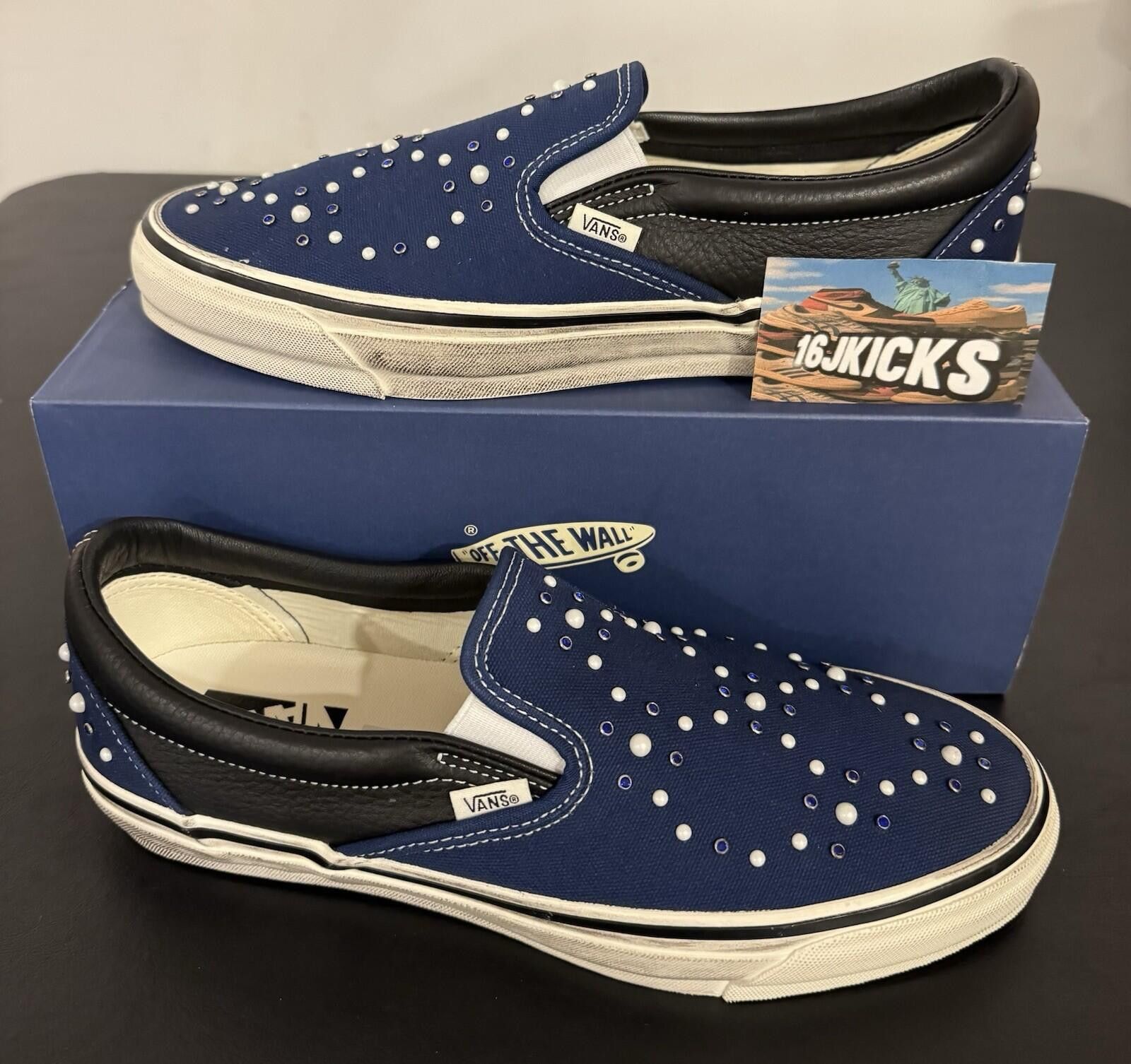 Vans Size 11 - Vans LX Classic Slip-On 98 Pearlized Pack Indigo Size US 11 / EU 44 - 1 Thumbnail