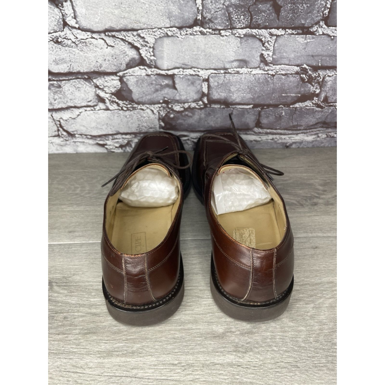 Principe PRINCIPE Brown Leather Square Toe XL Light Oxfords Lace Shoe Size US 10 / EU 43 - 5 Thumbnail