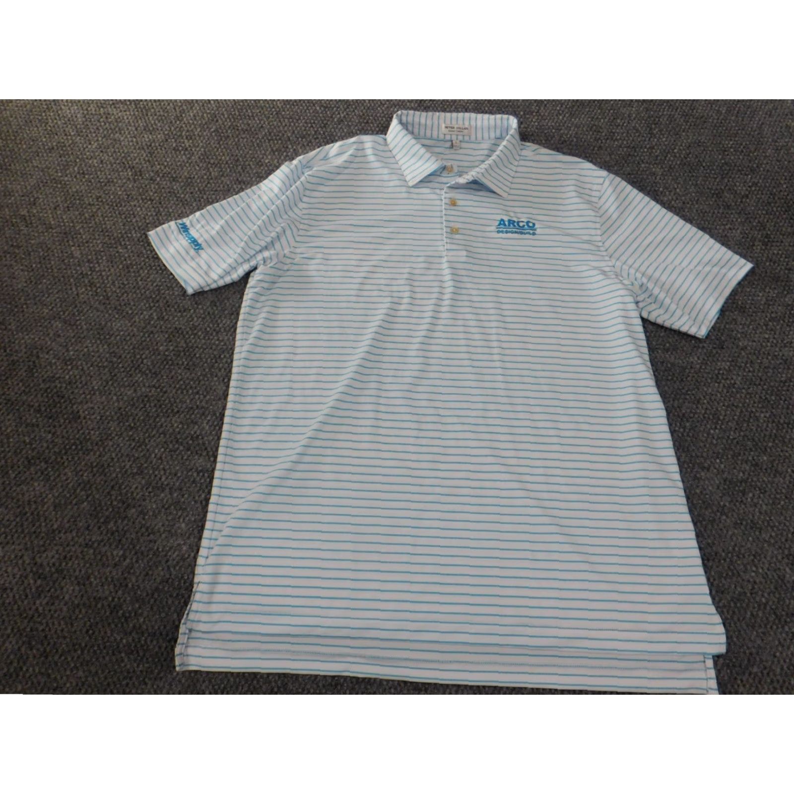 Peter Millar peter millar polo blue striped golf performance stretch short sleeve large summer comfort men Size US L / EU 52-54 / 3 - 3 Thumbnail
