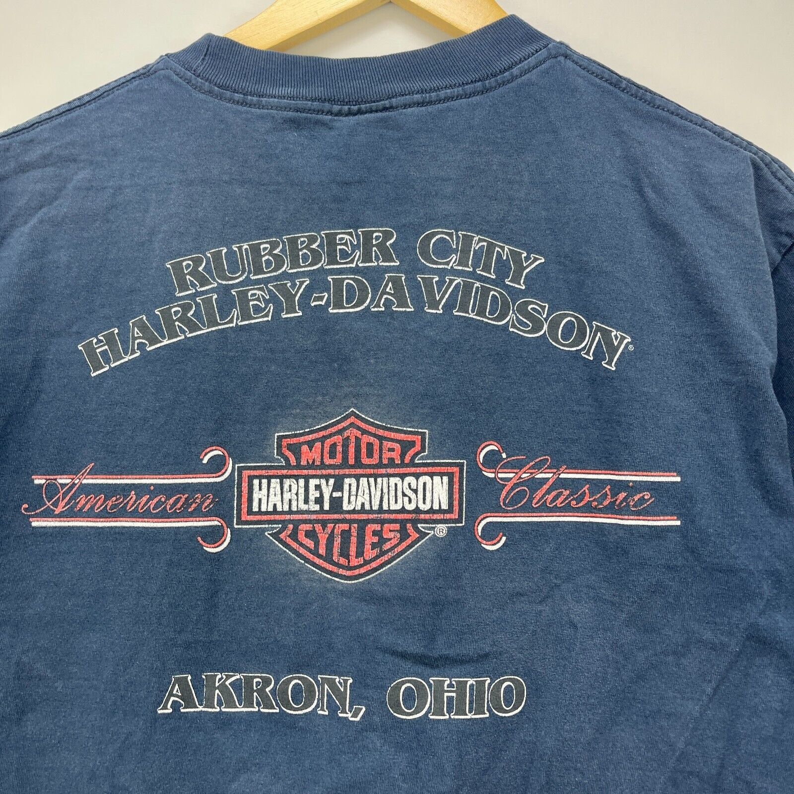 Vintage Vintage Harley Davidson Faded Akron Ohio T-shirt Large Size US L / EU 52-54 / 3 - 3 Thumbnail