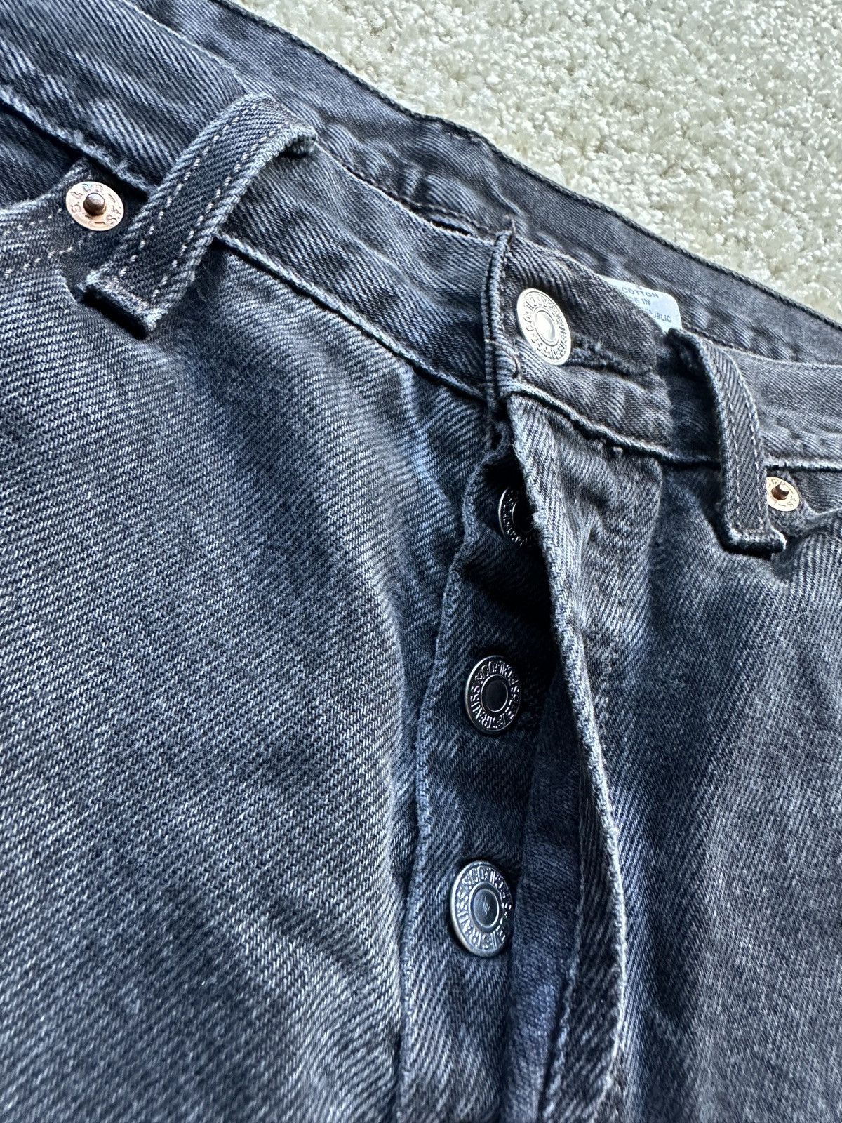 Levi's Levis 501 Black Faded Size US 33 - 2 Thumbnail