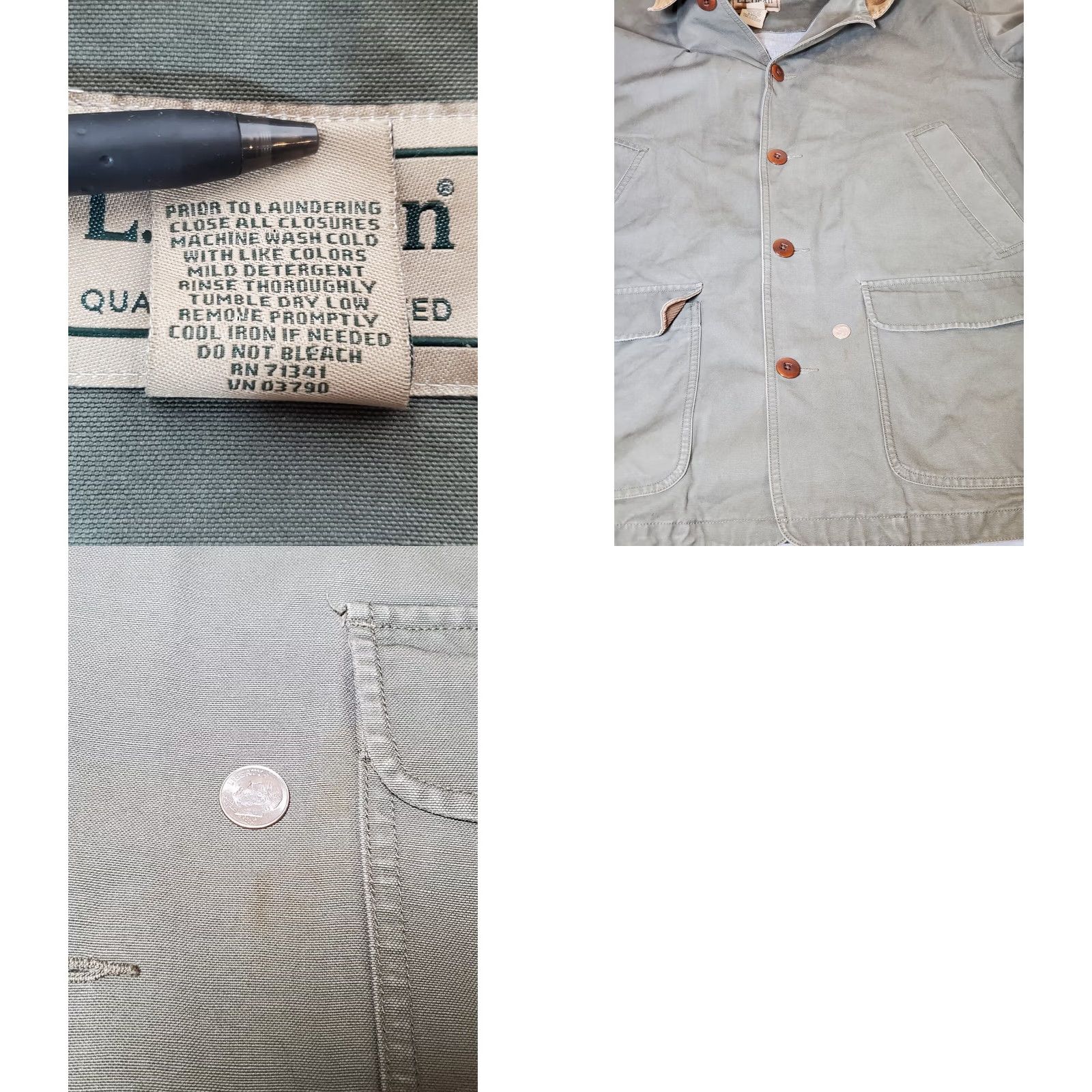Vintage Vintage L.L. Bean Original Field Coat 0 WY16 Lined Barn Chore Jacket Moss Green - XXL Mens Utility Size US XXL / EU 58 / 5 - 8 Thumbnail