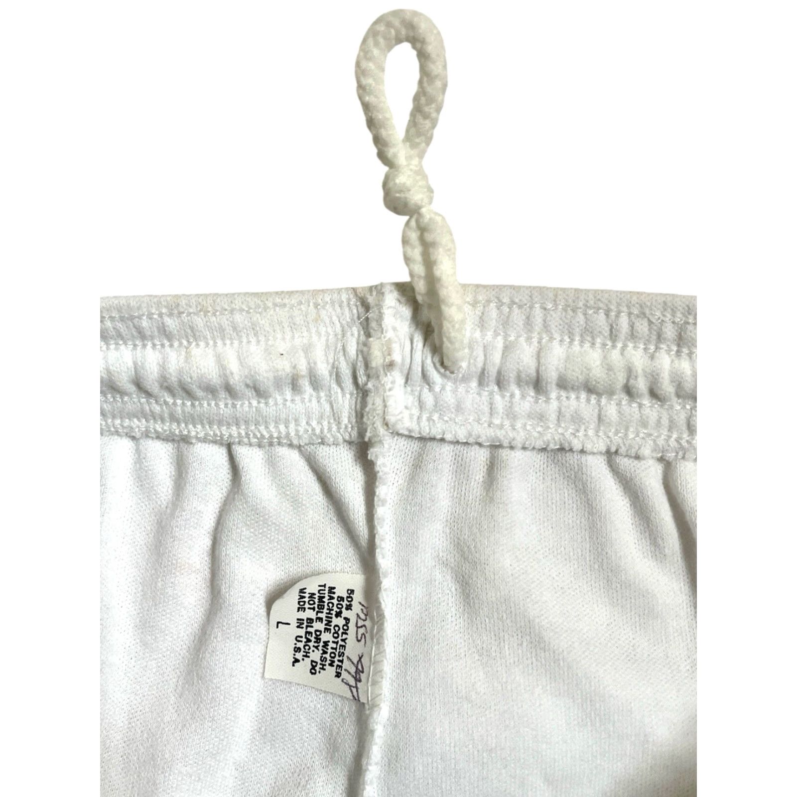 Vintage VINTAGE achy breaky heart shorts Mens L White 90s athletic deadstock NOS USA made 50/50 billy ray cyrus Size US 33 - 3 Thumbnail